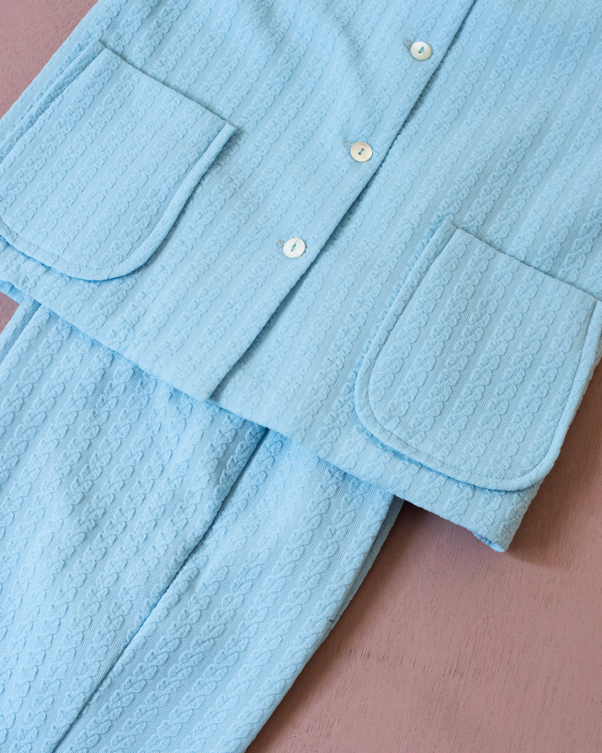 Light blue cardigan and long pants | Dead stock from Italy | 8-9 years