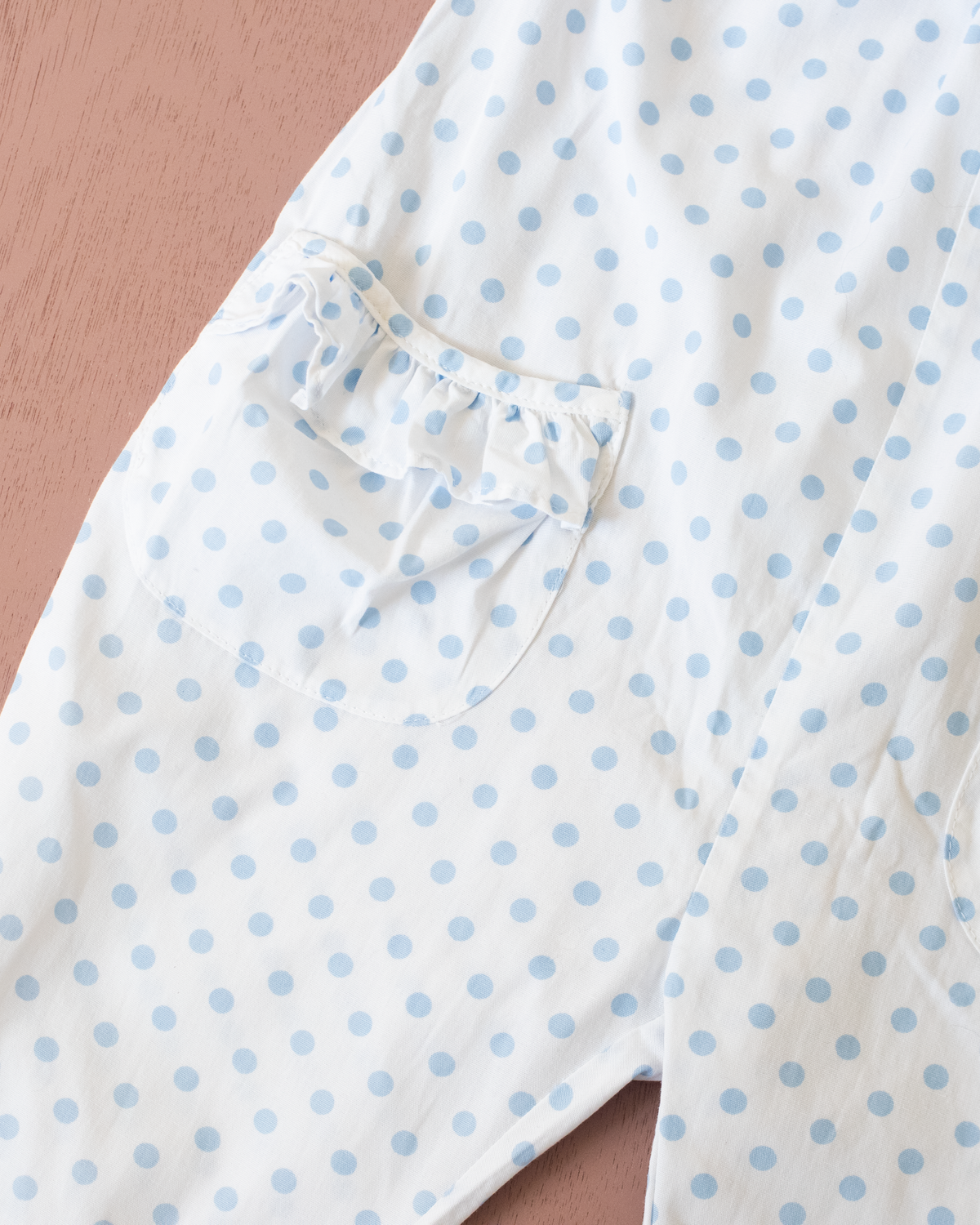 White polka dot jumpsuit | 18-24 months