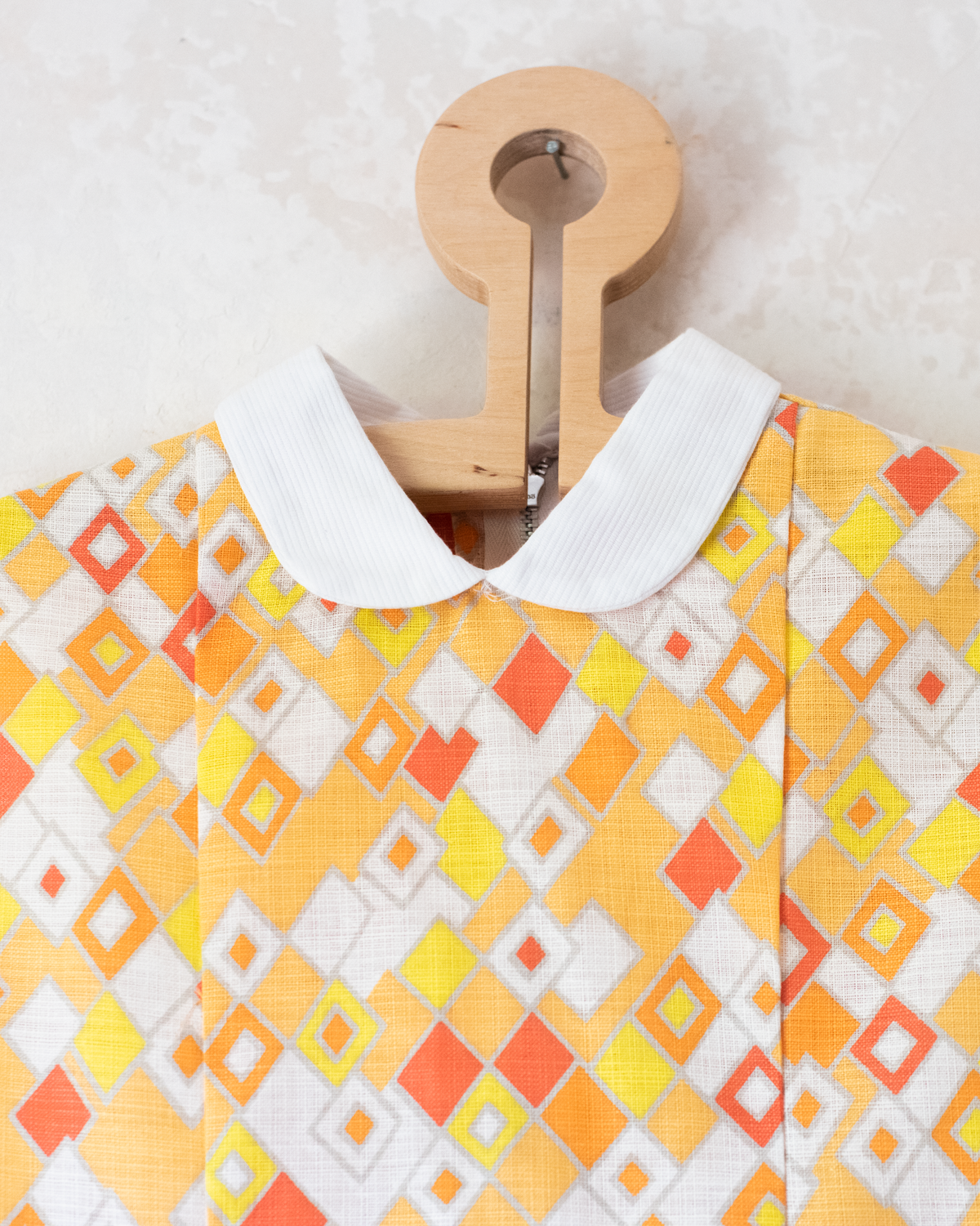 Orange diamond dress | Deadstock from the Sixties | 2-3 years