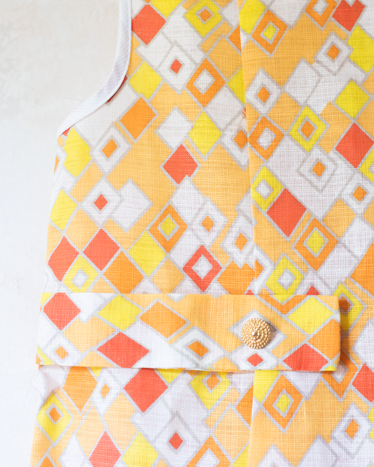 Orange diamond dress | Deadstock from the Sixties | 2-3 years
