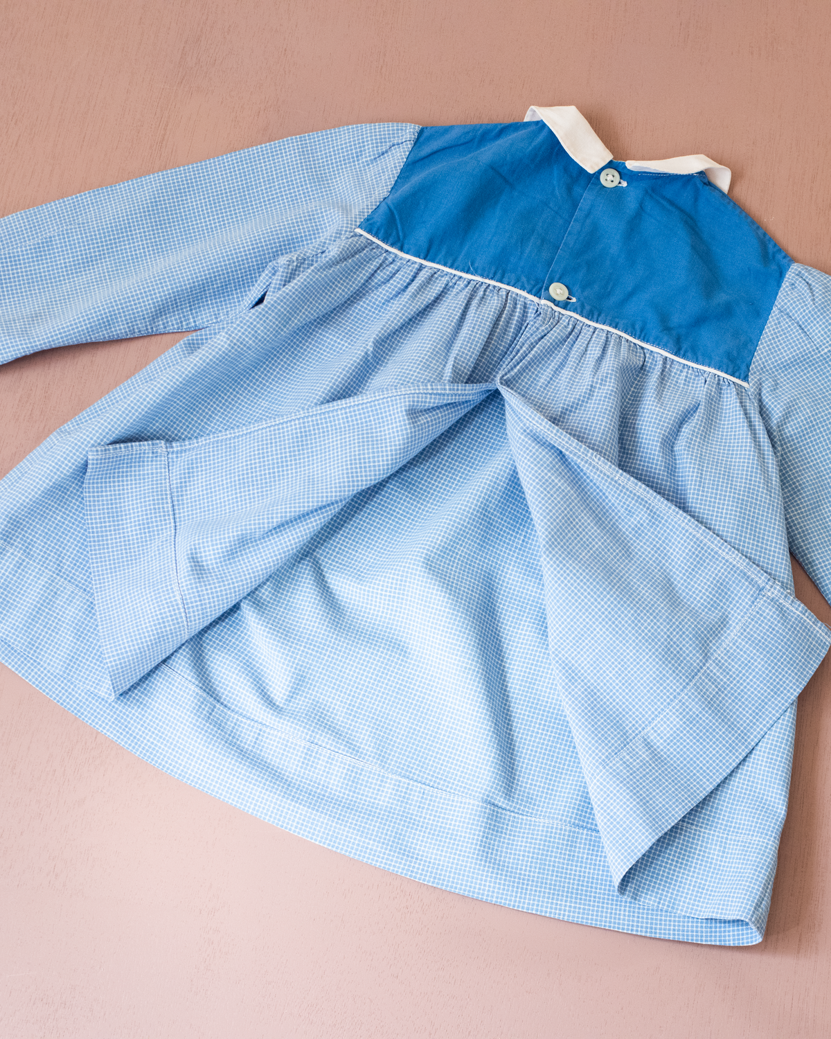 French Plaid Shirt with Collar and Embroidery | 2-3 Years