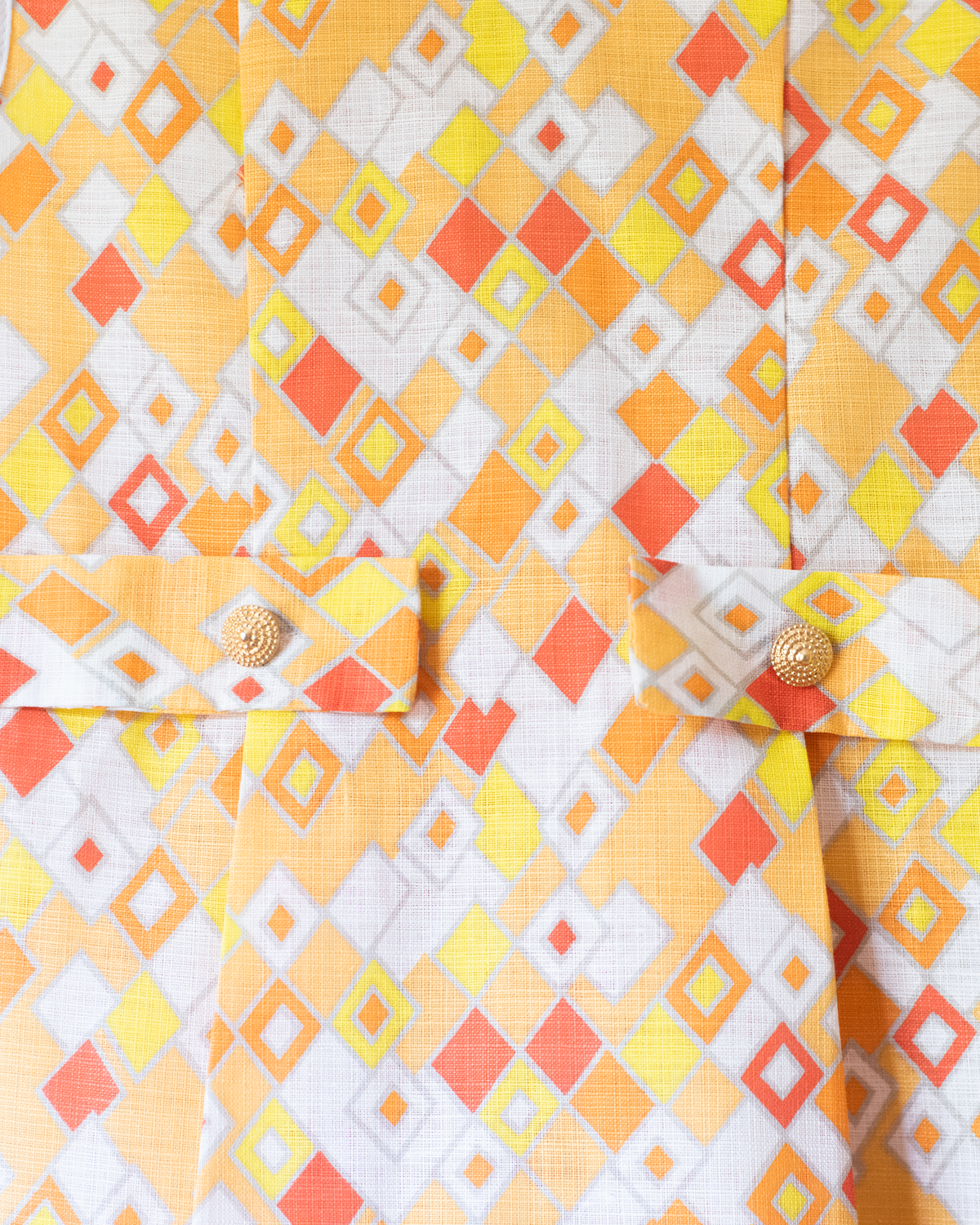 Orange diamond dress | Deadstock from the Sixties | 2-3 years