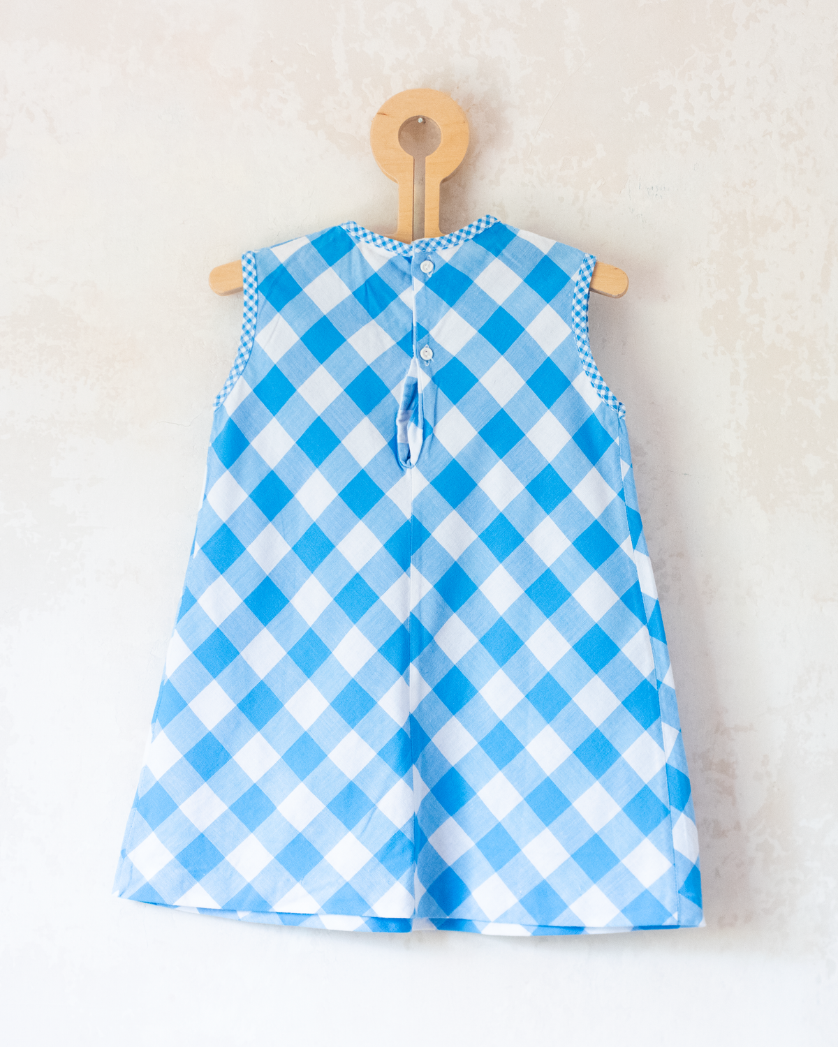 Light blue and white checkered dress | 12-18 months