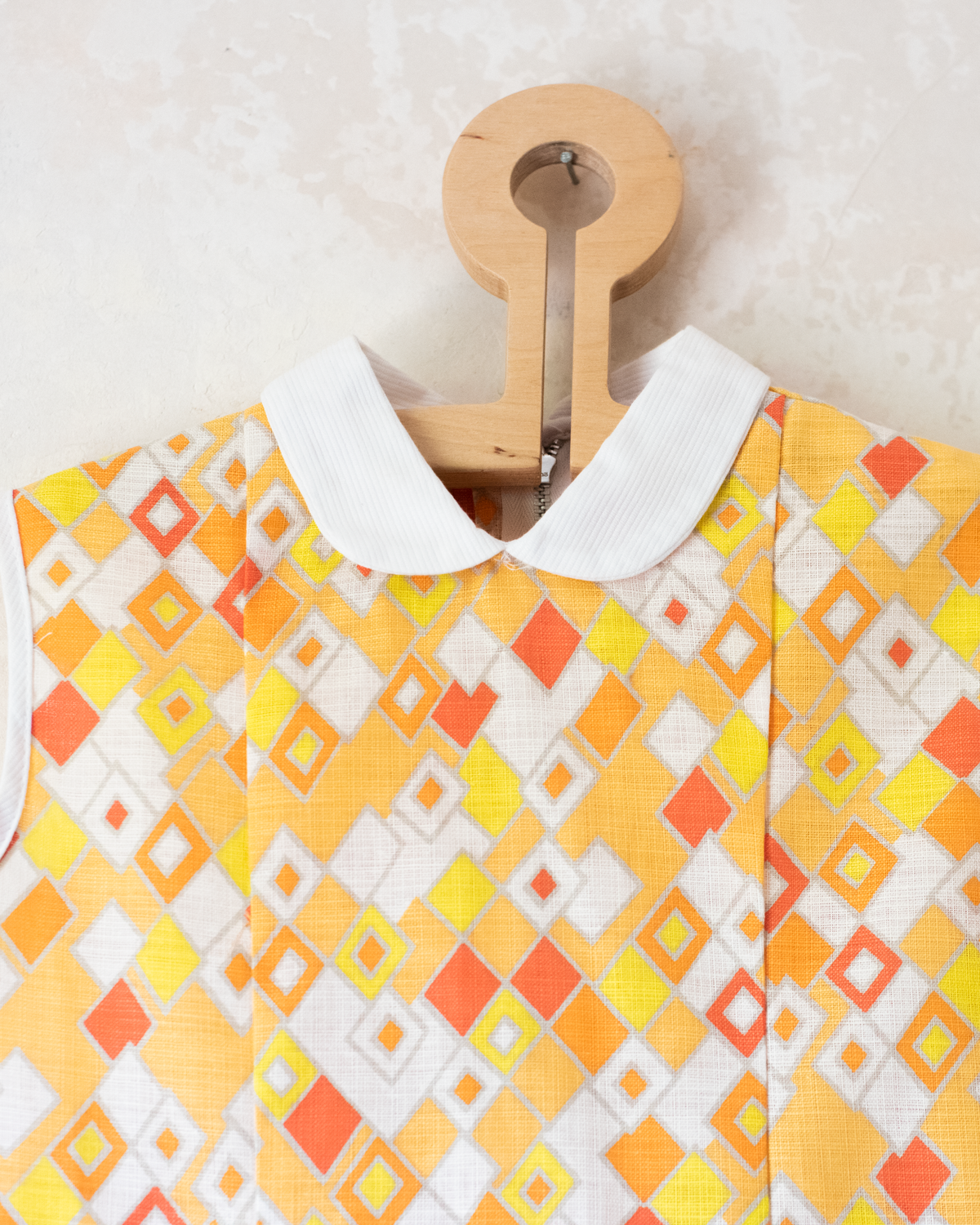 Orange diamond dress | Deadstock from the Sixties | 2-3 years