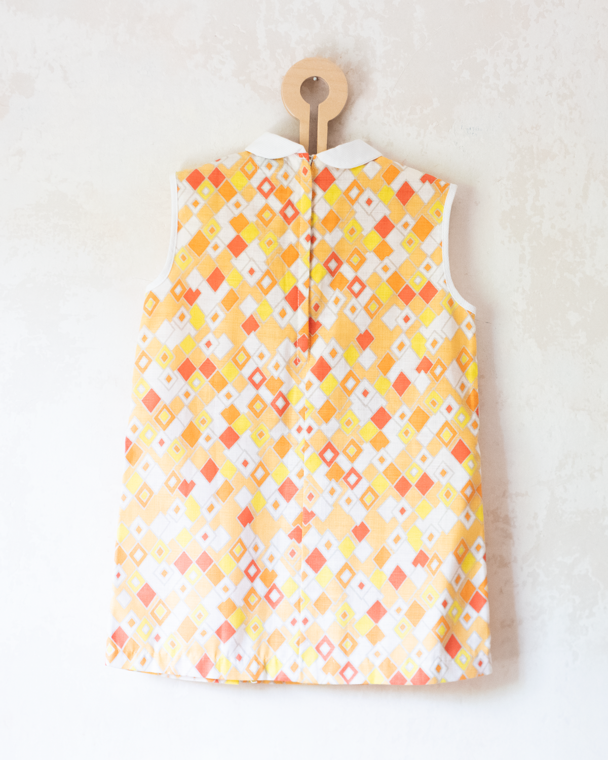Orange diamond dress | Deadstock from the Sixties | 2-3 years