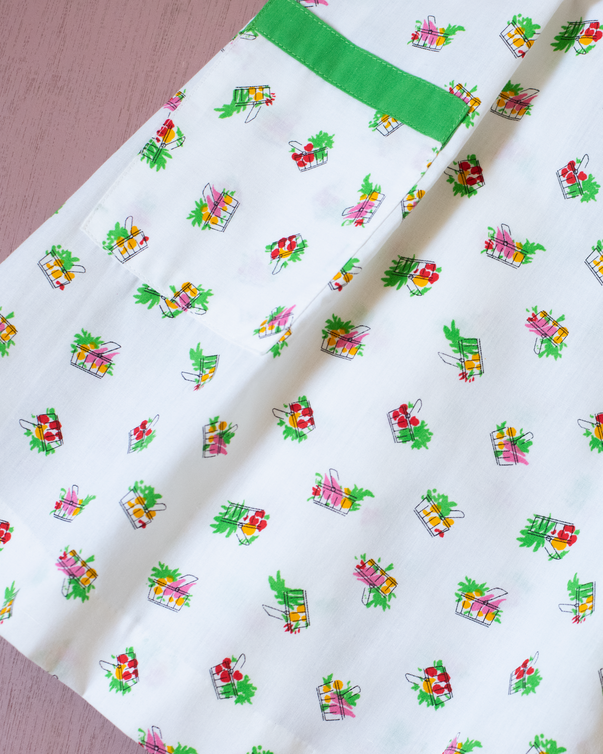 Summer dress with vegetable baskets | Spanish deadstock | 3-4 years