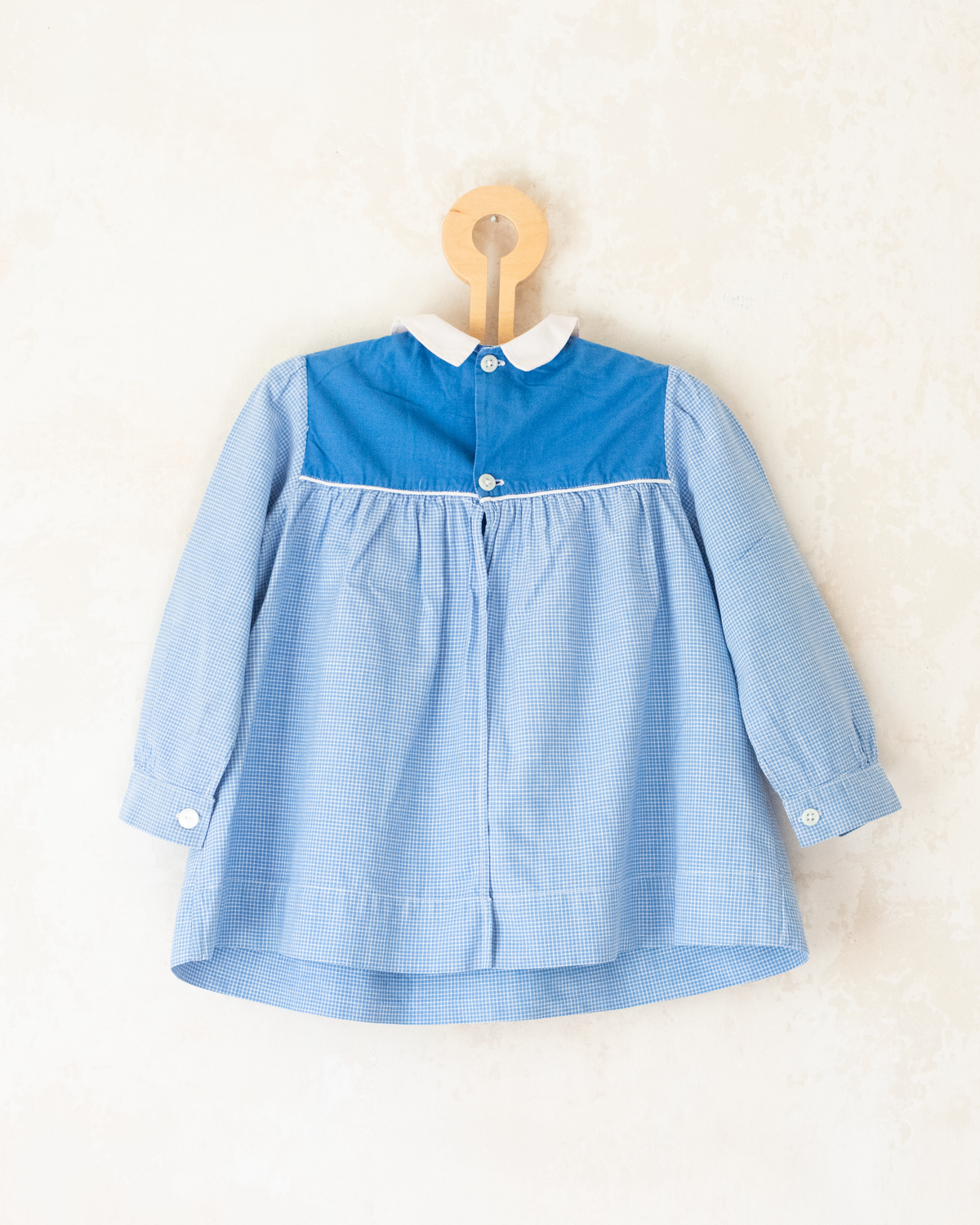 French Plaid Shirt with Collar and Embroidery | 2-3 Years