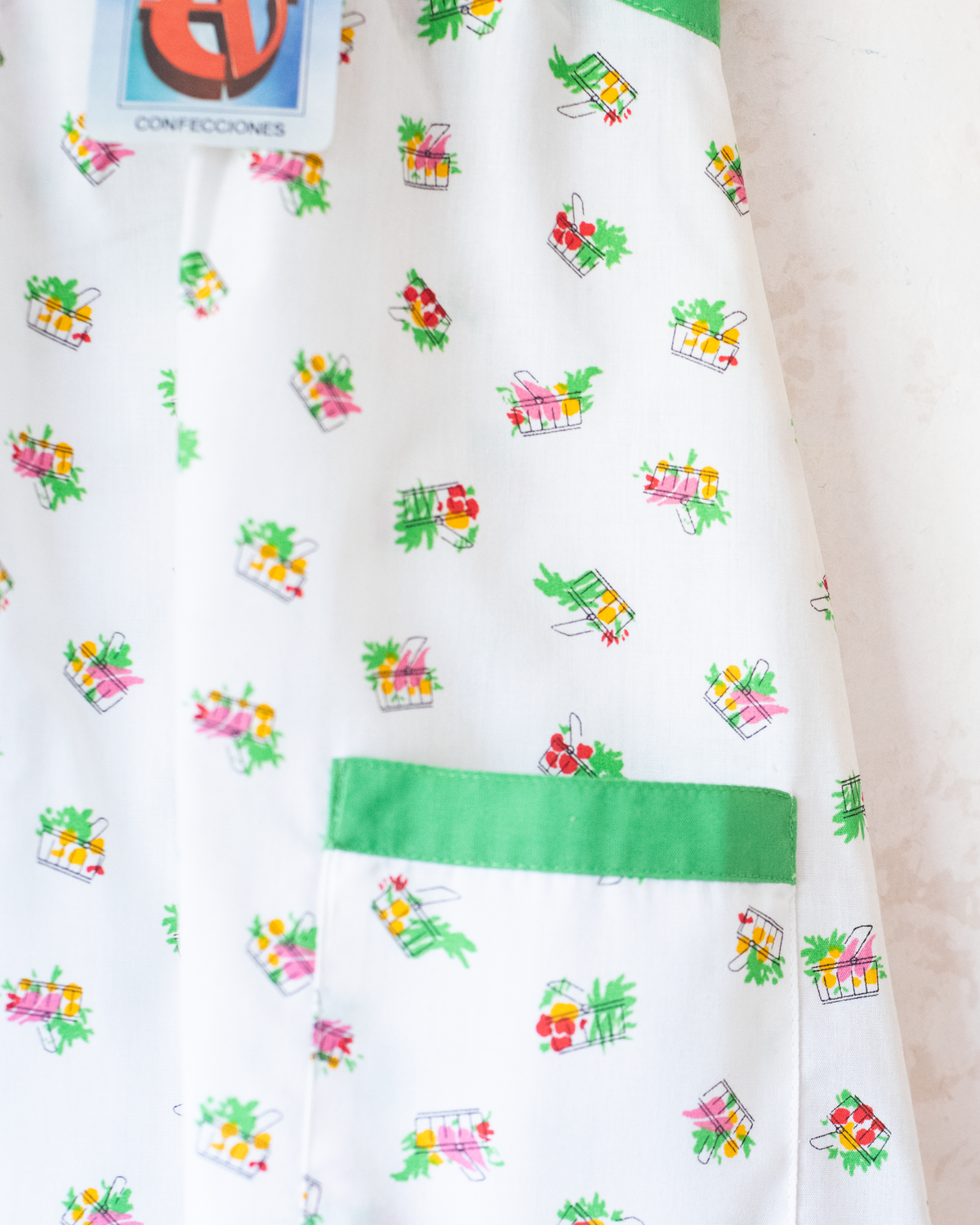 Summer dress with vegetable baskets | Spanish deadstock | 3-4 years