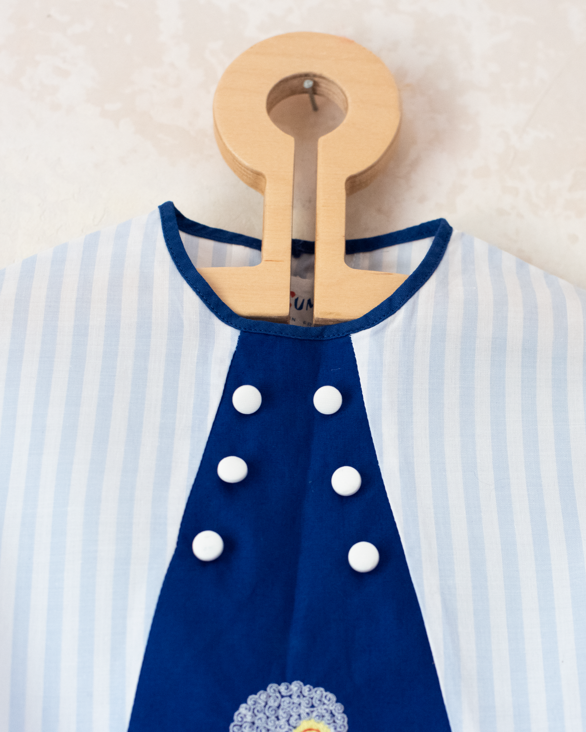 Tunic and shorts with embroidered duck | French deadstock from the 70s | 18-24 months