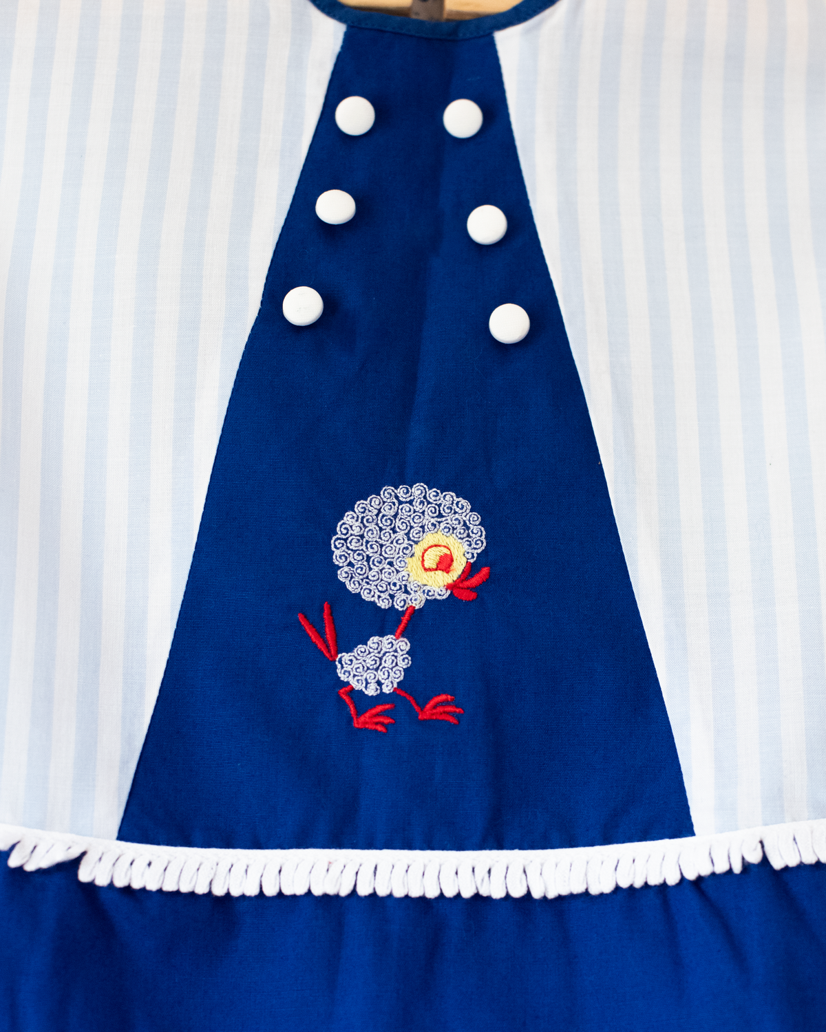 Tunic and shorts with embroidered duck | French deadstock from the 70s | 18-24 months