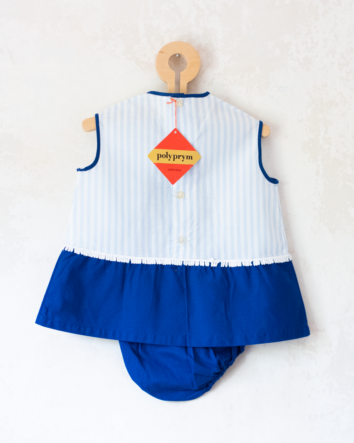 Tunic and shorts with embroidered duck | French deadstock from the 70s | 18-24 months