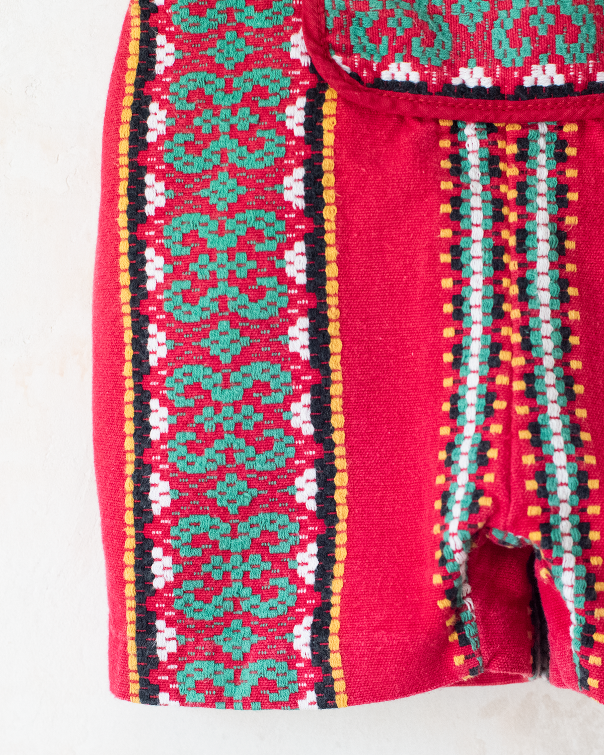 Red jumpsuit with colorful embroidery | 9-12 months