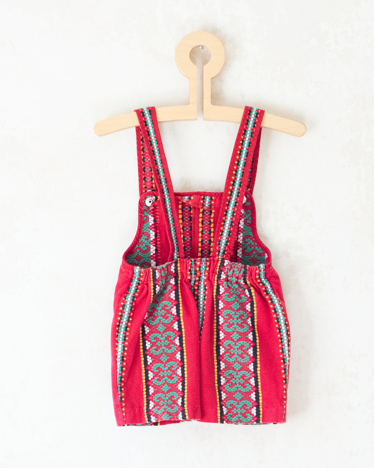 Red jumpsuit with colorful embroidery | 9-12 months
