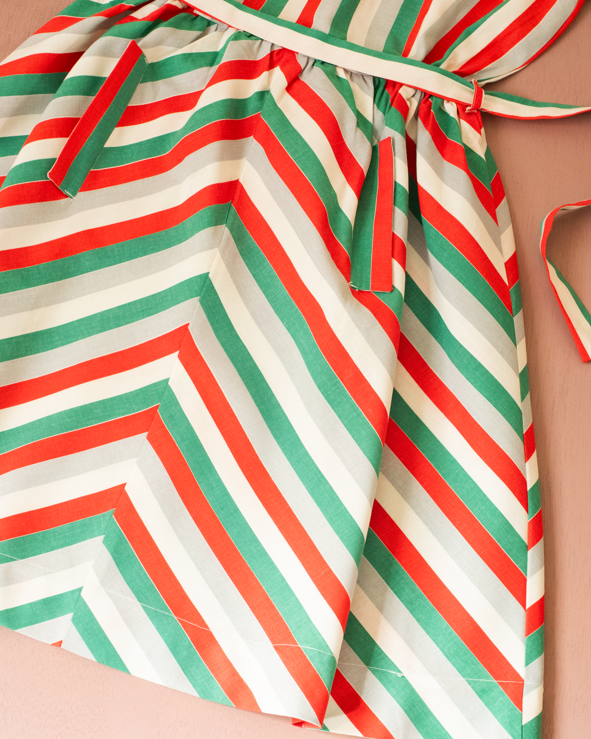 Striped colorful dress | French deadstock from the seventies | 9-10 years