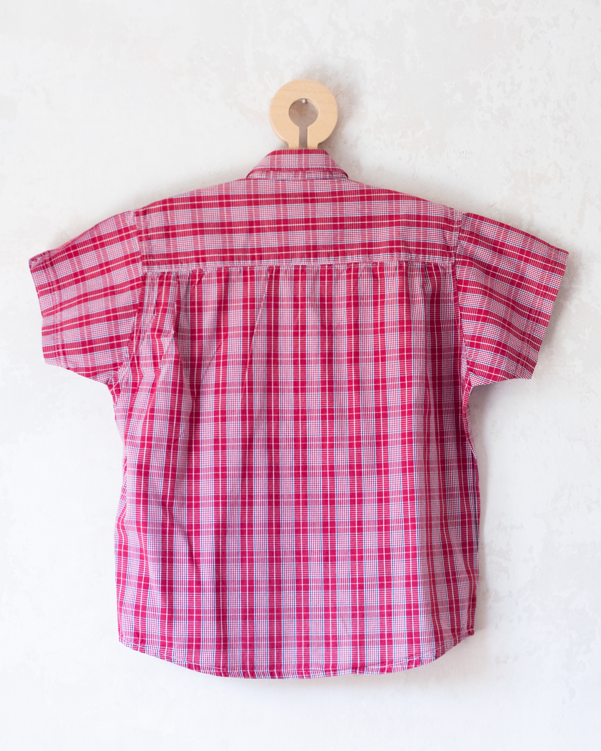 Red button-down shirt with Tintin embroidery | 3-4 years