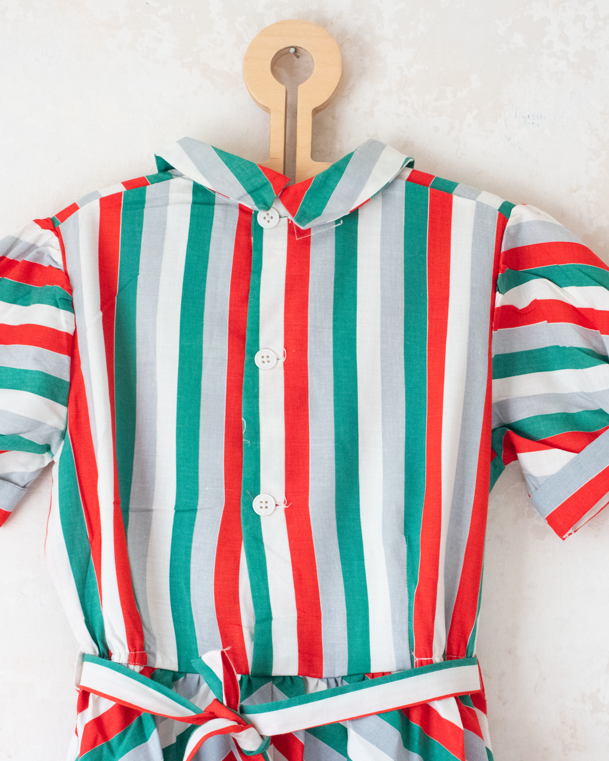 Striped colorful dress | French deadstock from the seventies | 9-10 years
