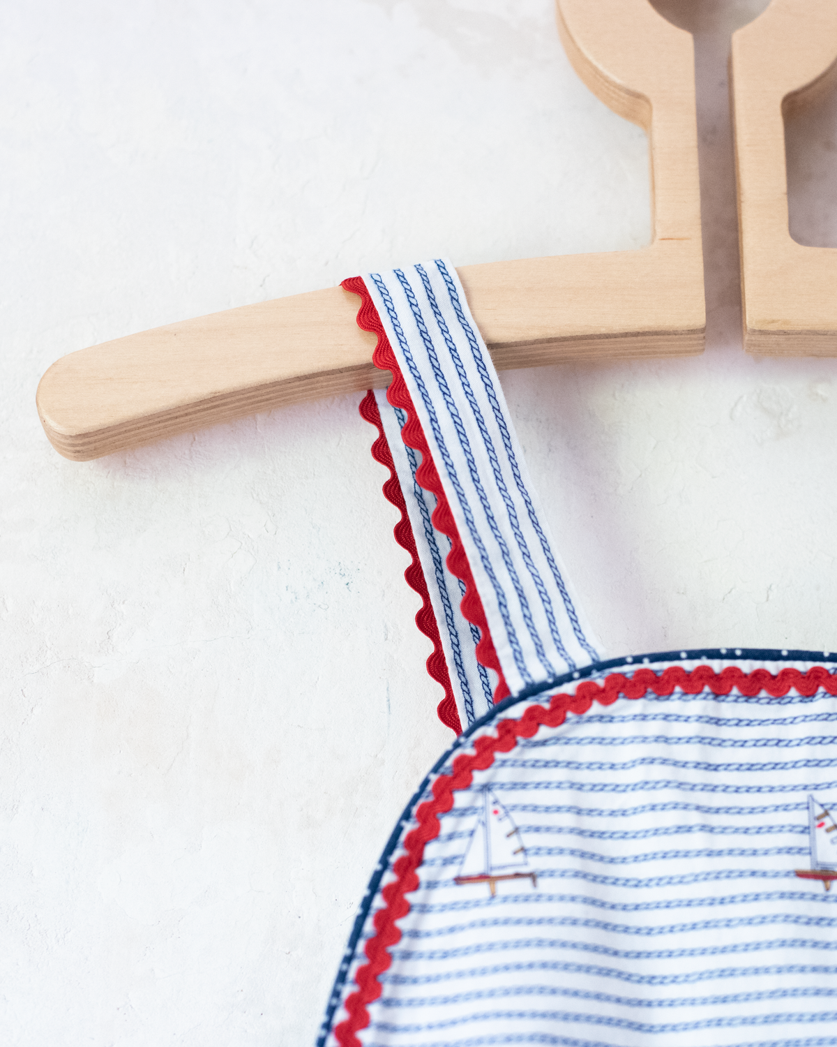 Romper with fishing ropes and sailboats | 6-9 months