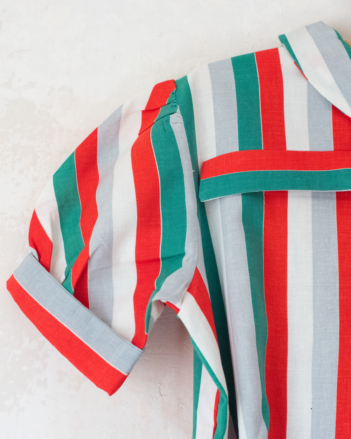 Striped colorful dress | French deadstock from the seventies | 9-10 years