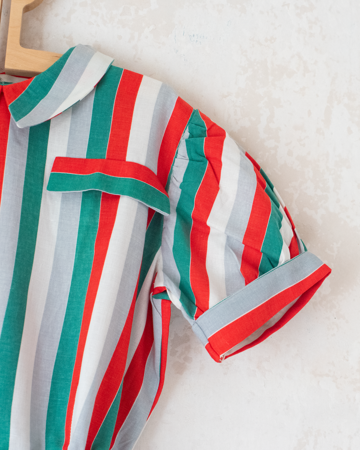 Striped colorful dress | French deadstock from the seventies | 9-10 years