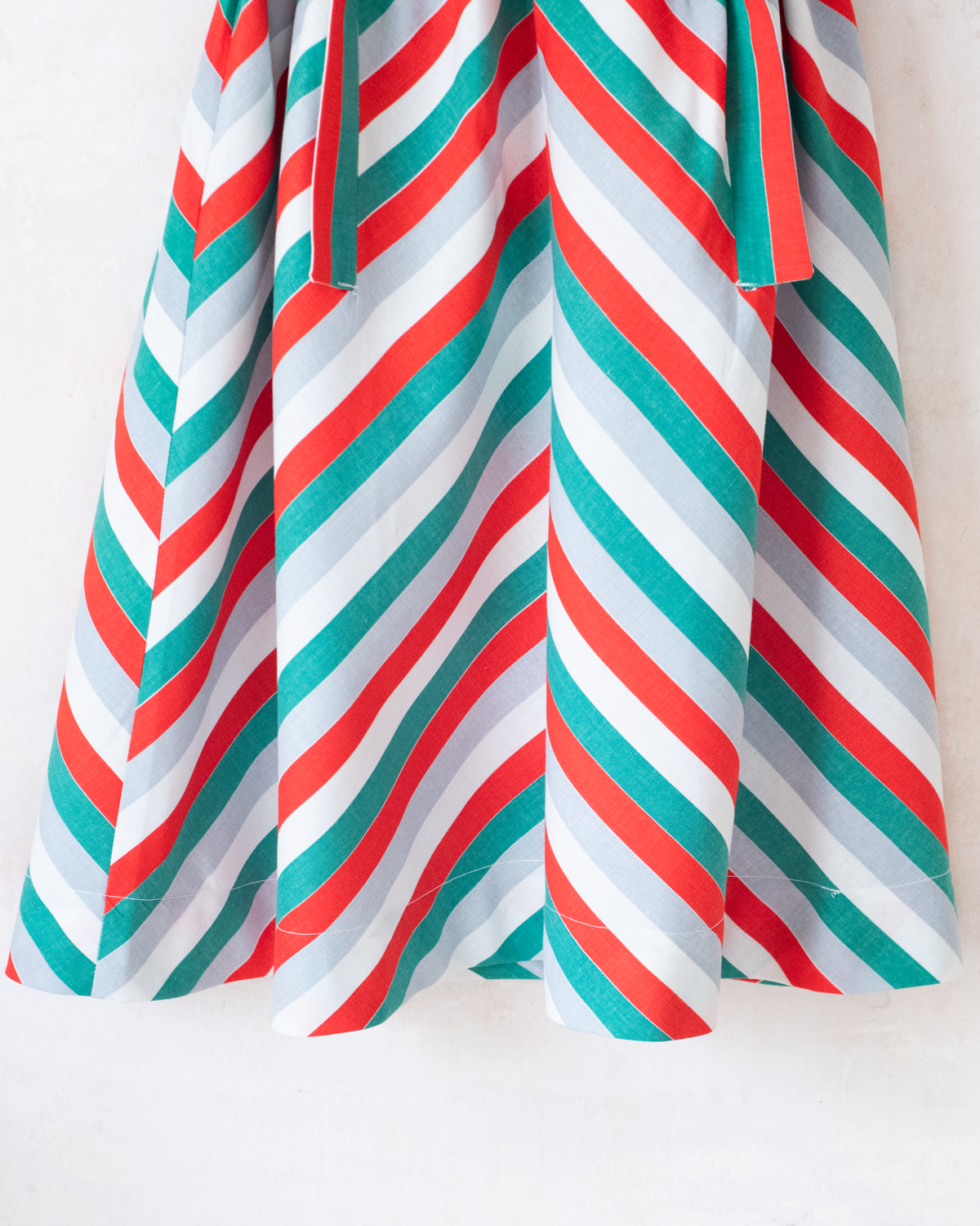 Striped colorful dress | French deadstock from the seventies | 9-10 years