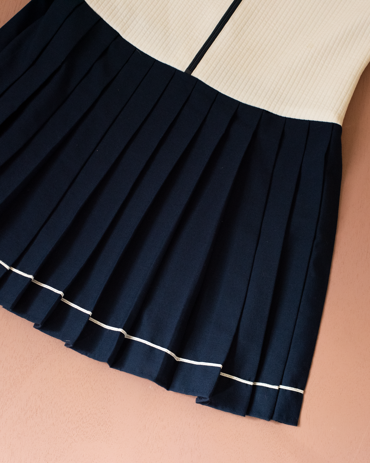 Sailor dress with red fish and fleece | 8-9 years