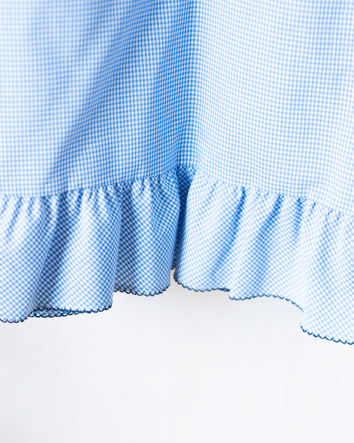 Plaid dress with blue heart embroidery | Spanish Deadstock | 13-14 years