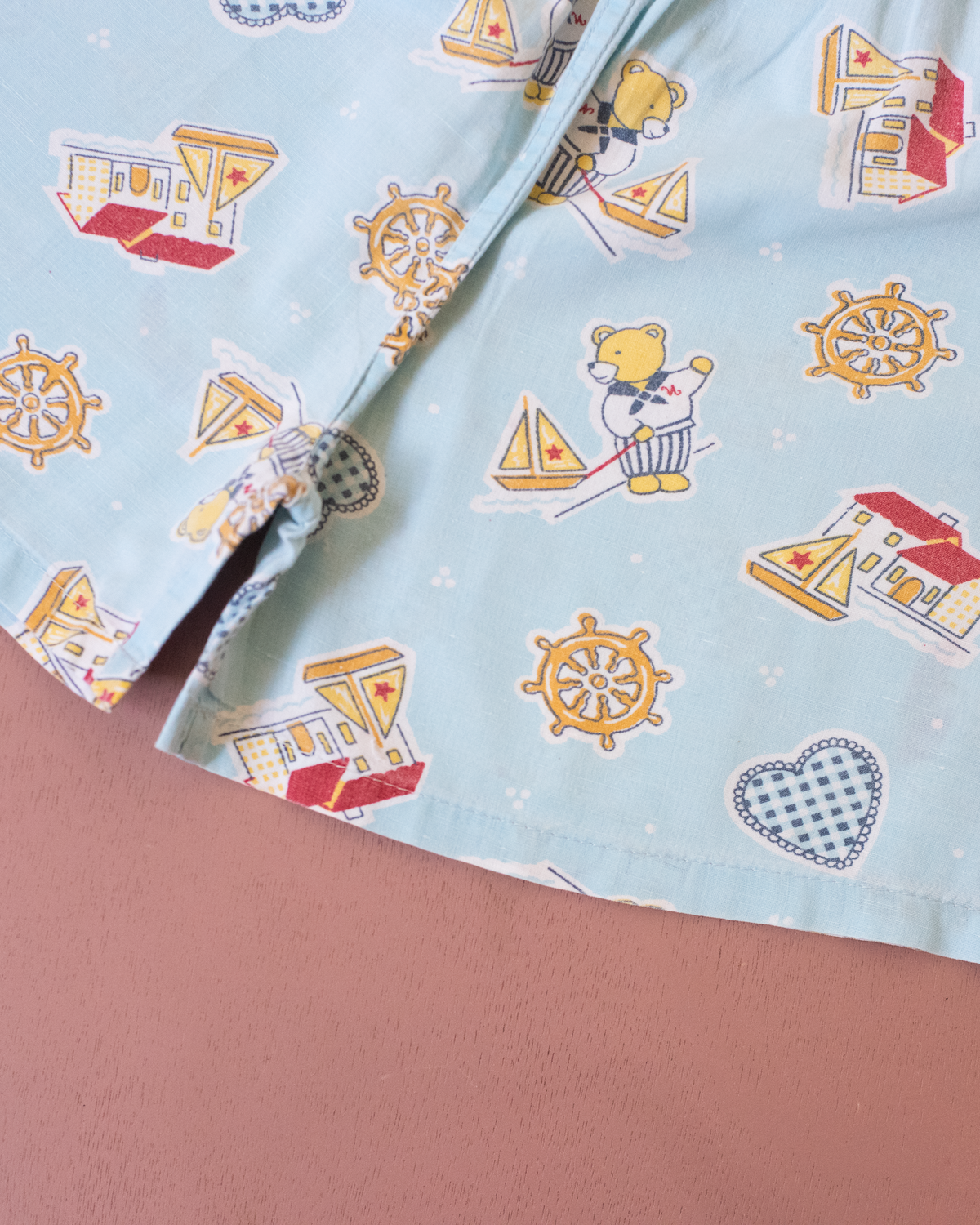 Light blue pajama pants with bear and sailor prints | 5-6 years