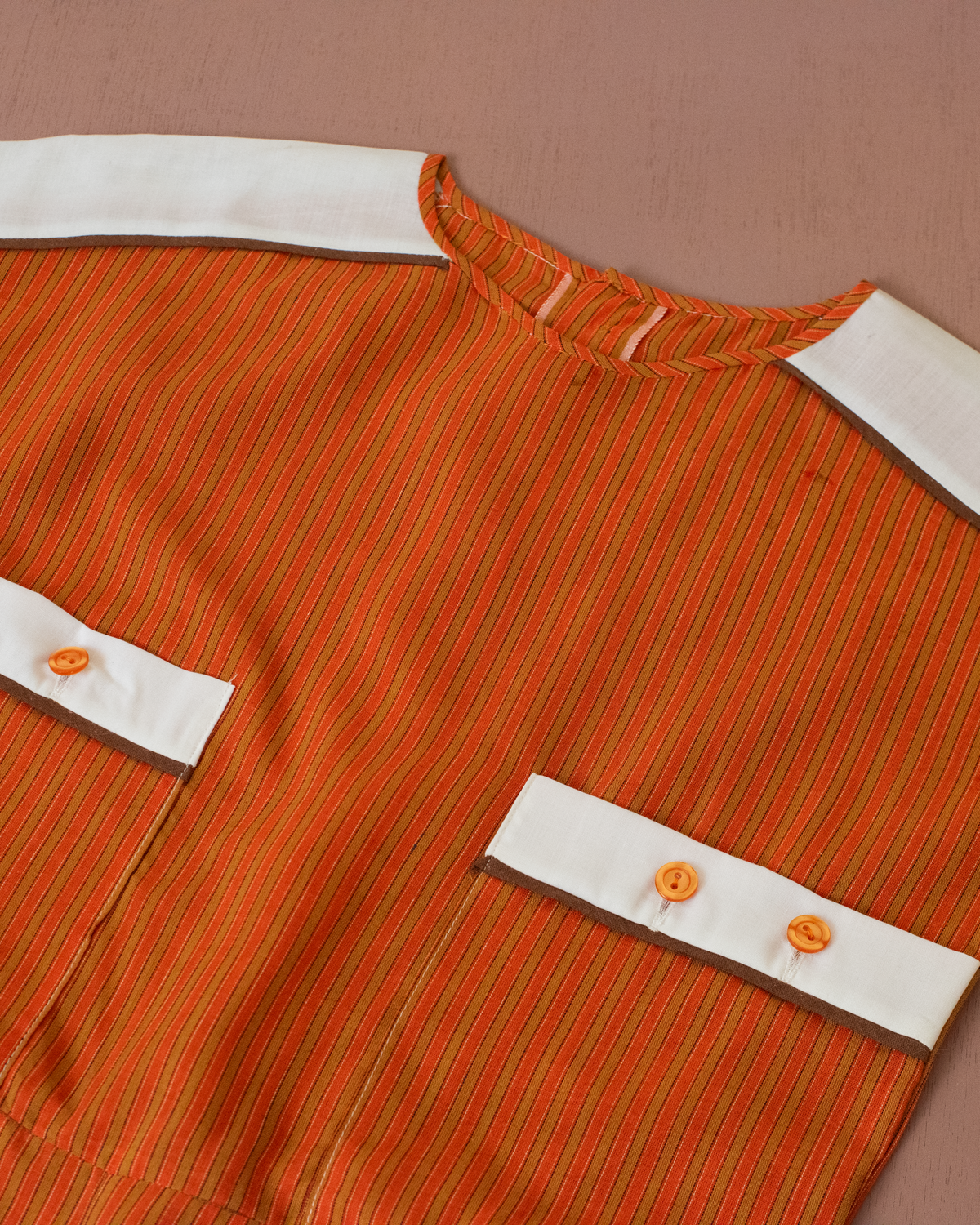 Orange jumpsuit with stripes | Italian Deadstock | 10-11 years