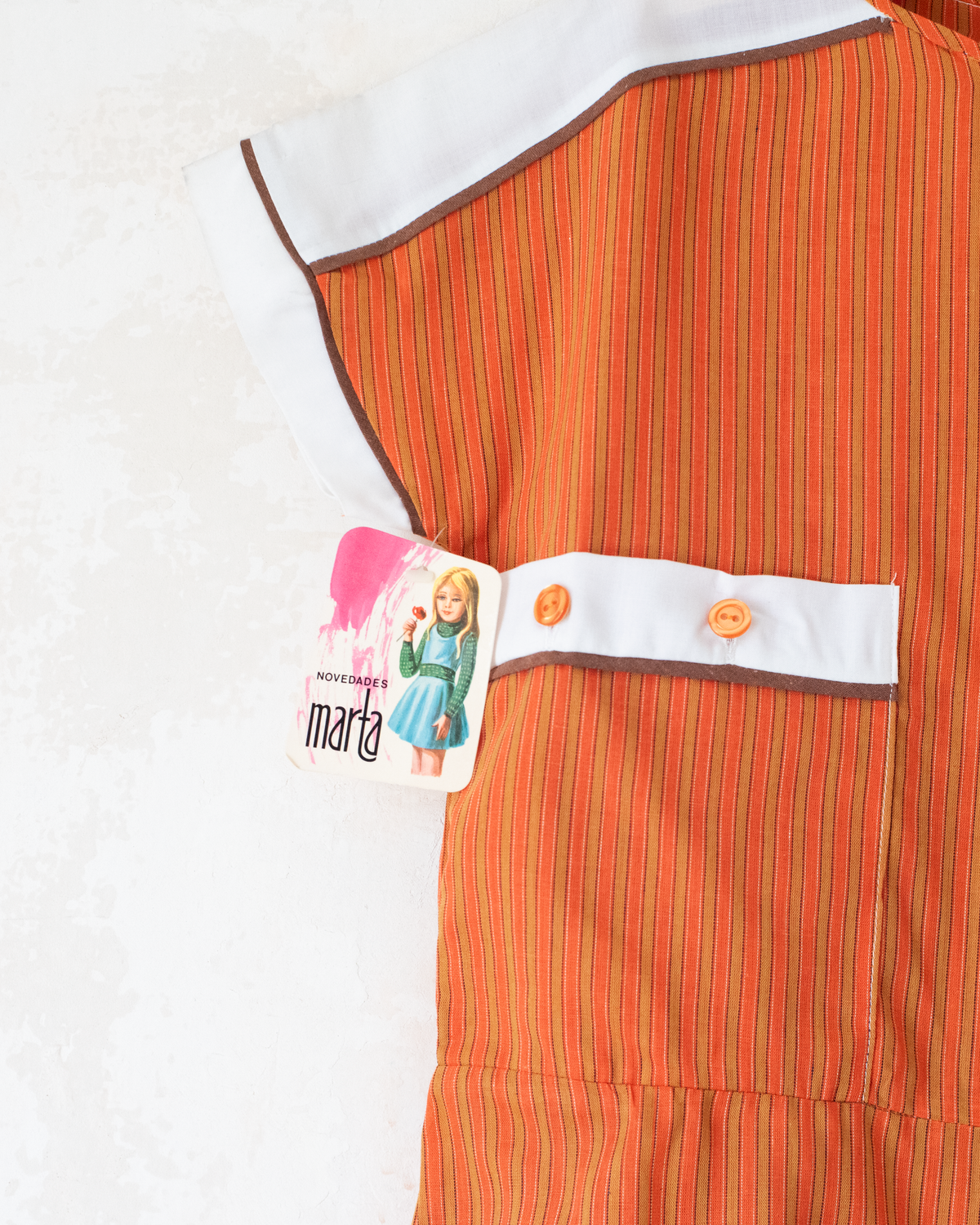 Orange jumpsuit with stripes | Italian Deadstock | 10-11 years