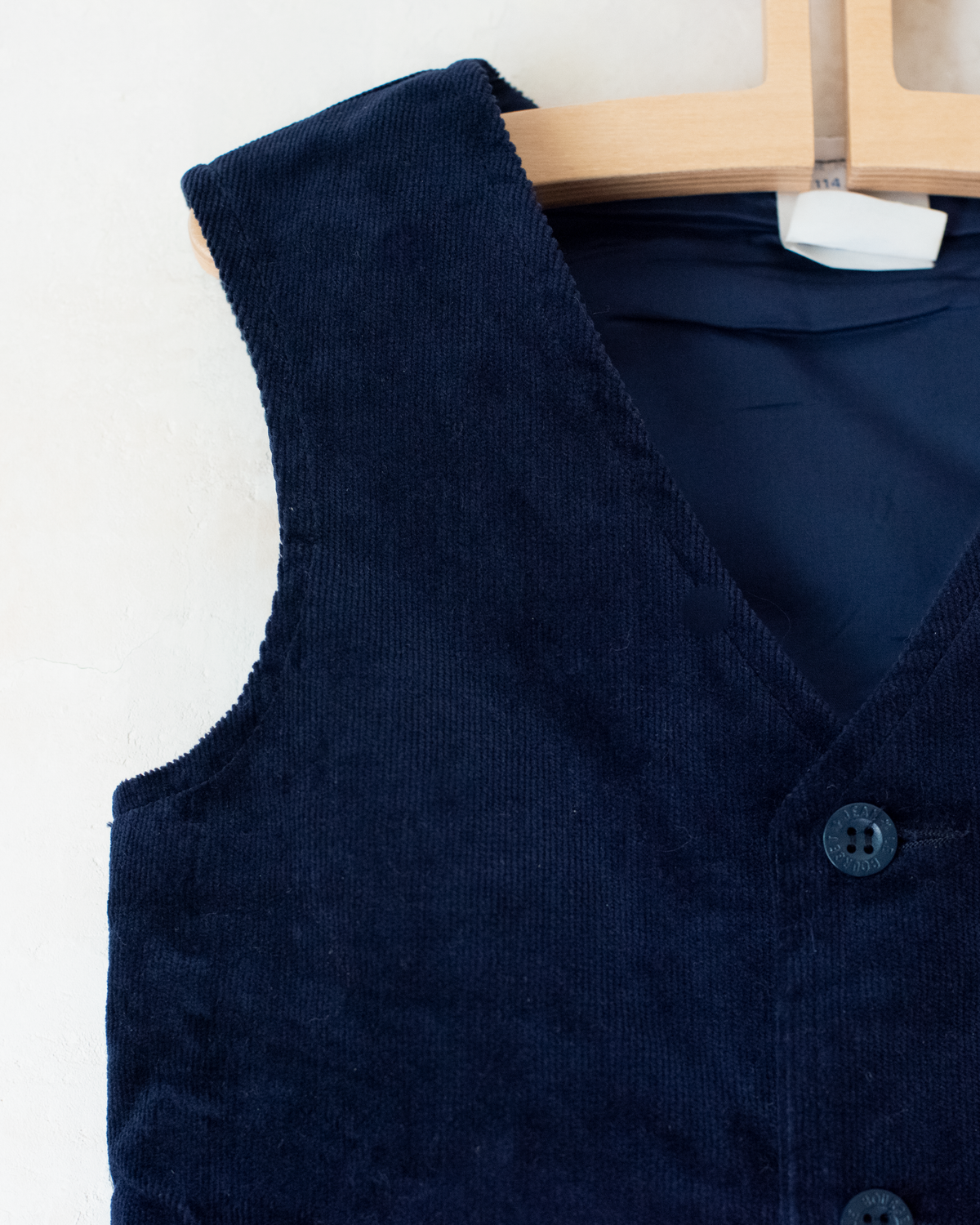 Vest and pants set from France in blue corduroy | 5-6 years