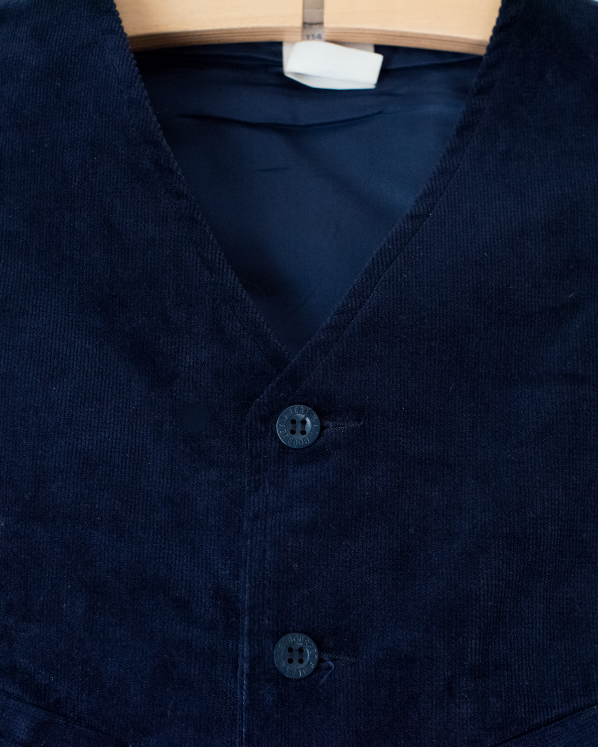 Vest and pants set from France in blue corduroy | 5-6 years