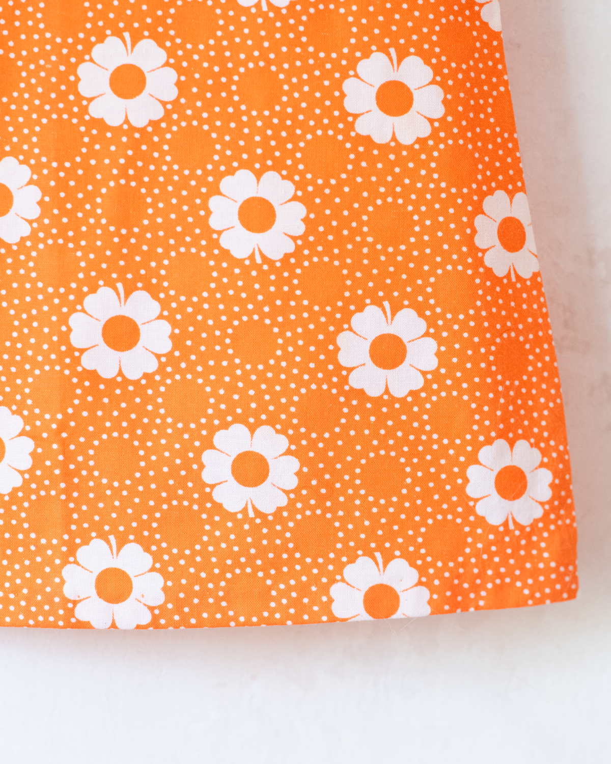 Orange dress with flowers from the 70s | 18-24 months