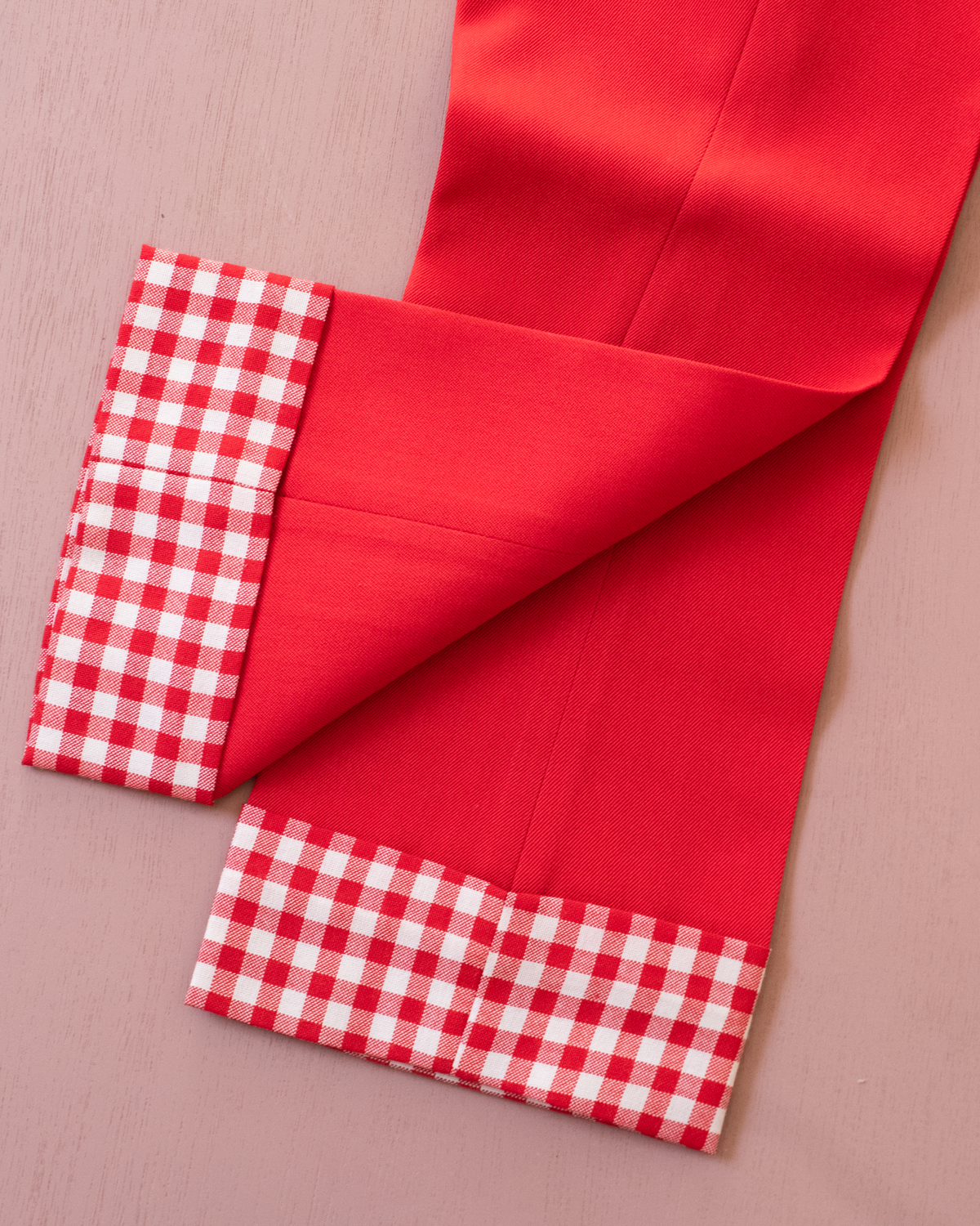 Red and Checkered Jacket and Pants | French Deadstock | 3-4 Years