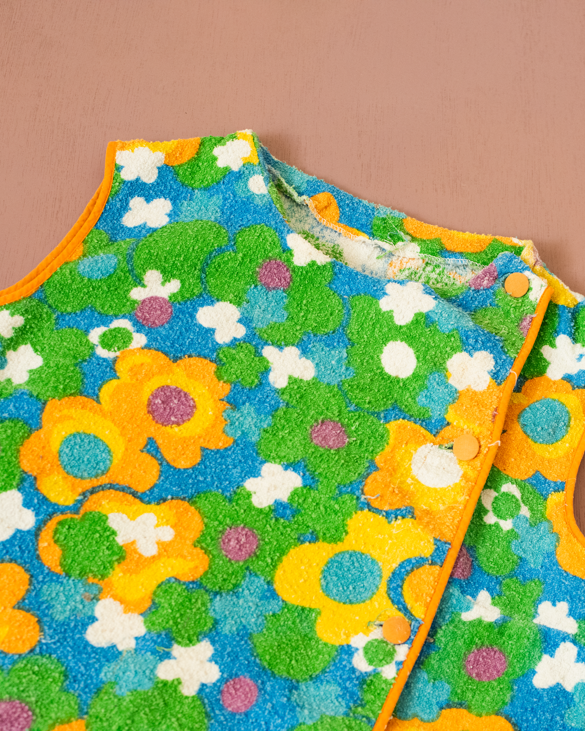 70s floral towel dress | 8-9 years