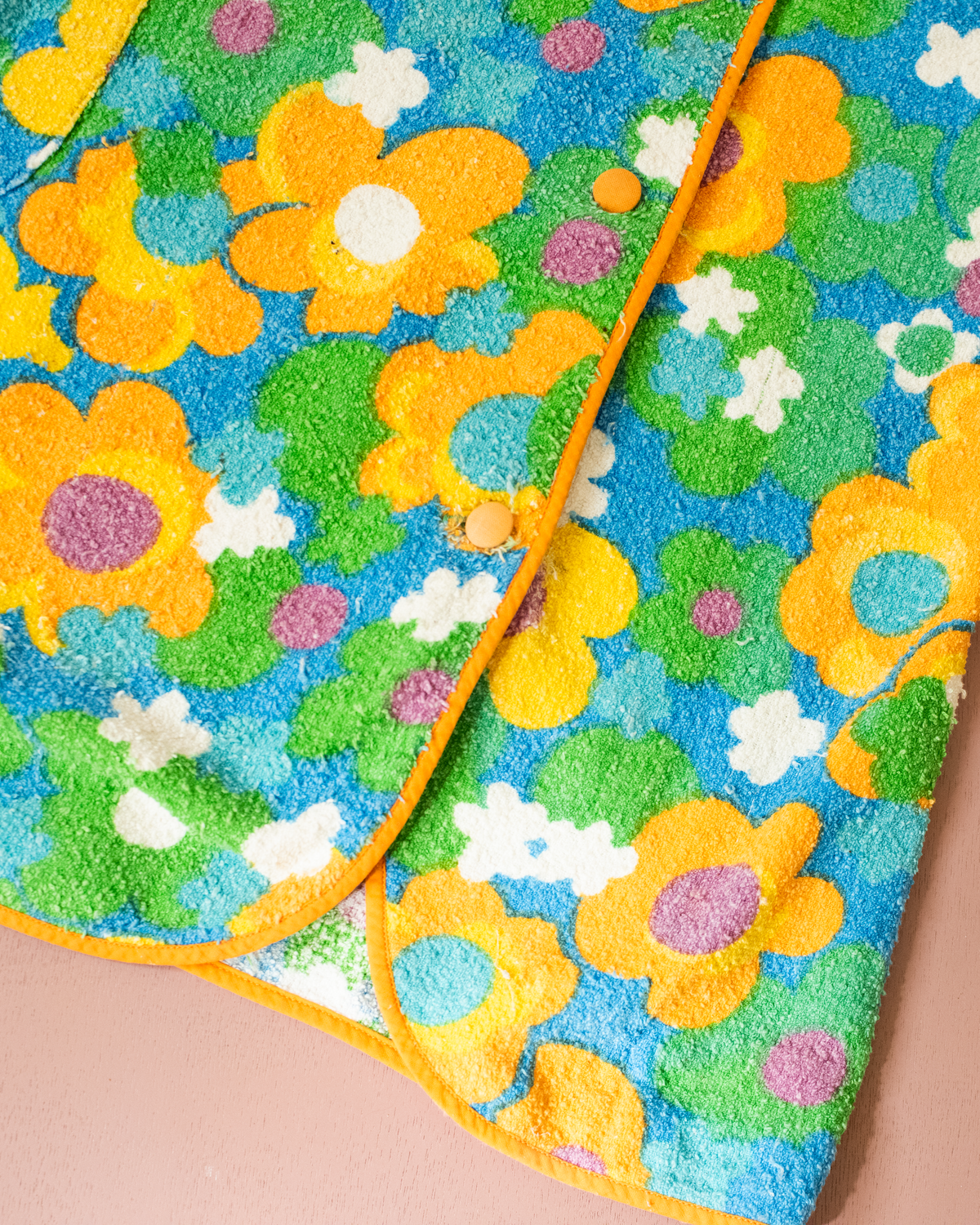 70s floral towel dress | 8-9 years