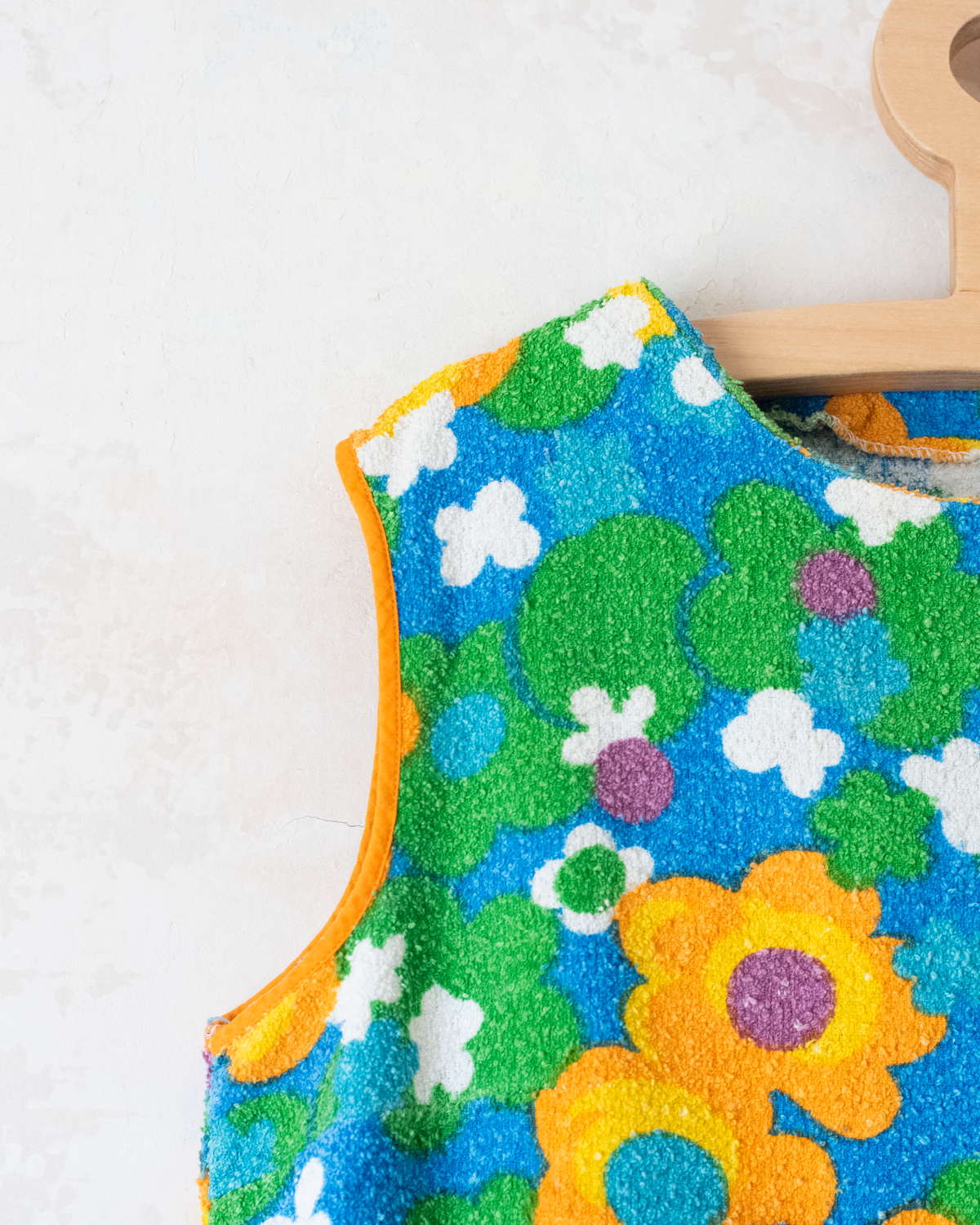 70s floral towel dress | 8-9 years