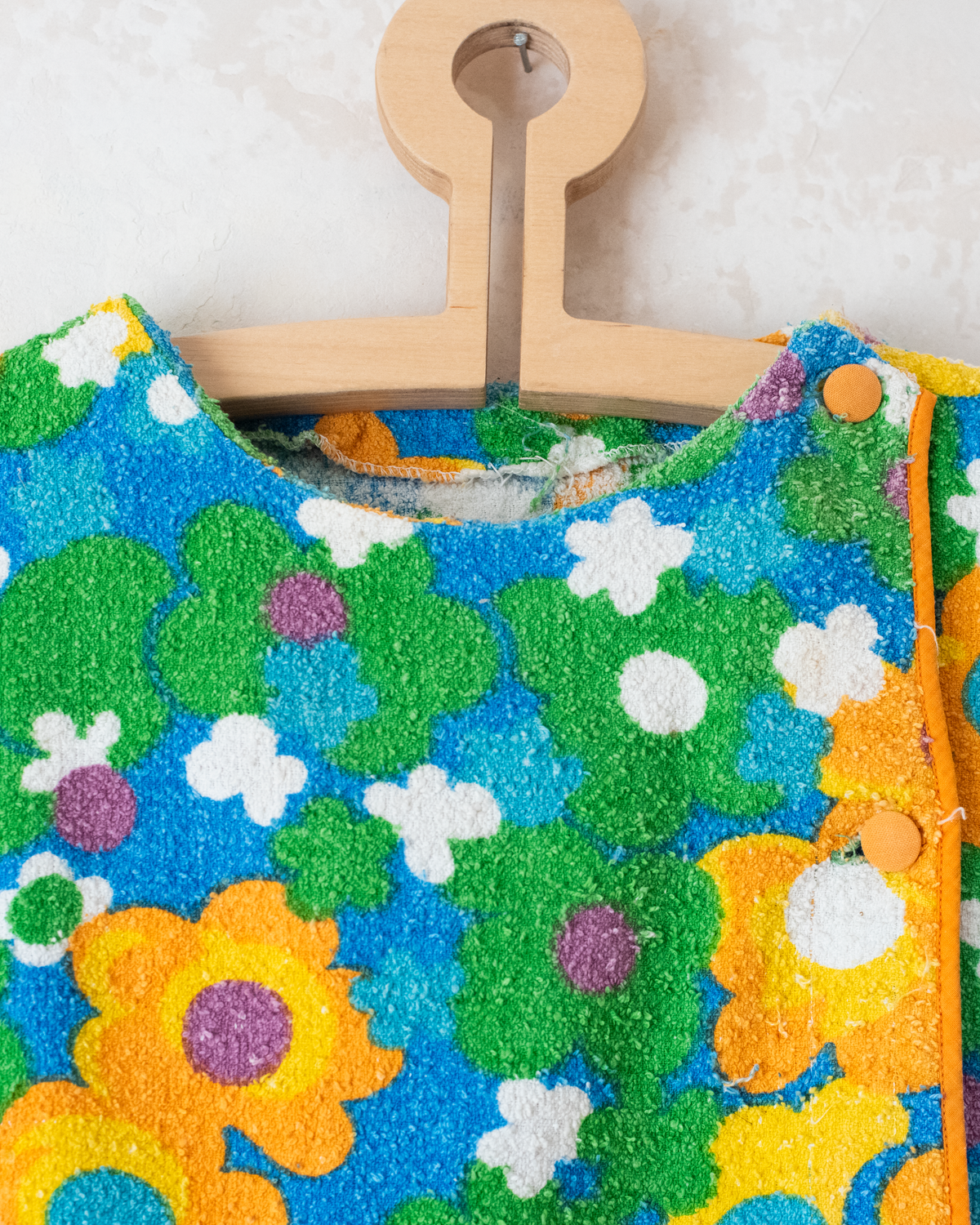 70s floral towel dress | 8-9 years