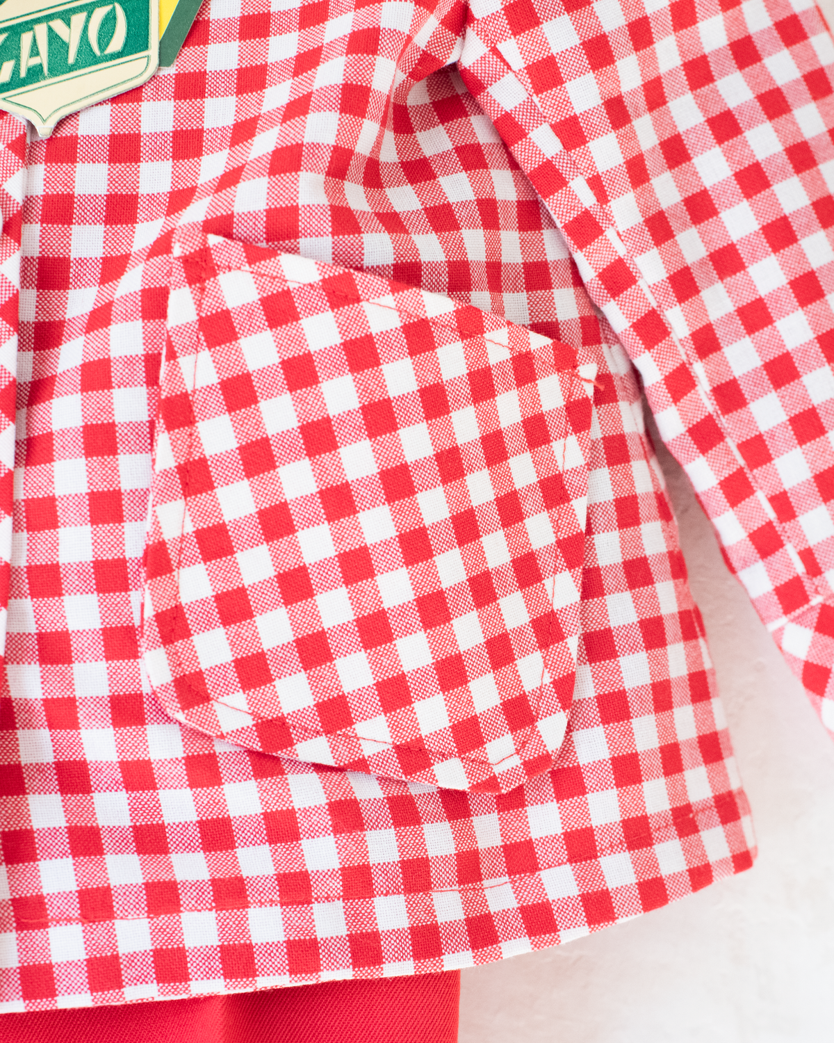 Red and Checkered Jacket and Pants | French Deadstock | 3-4 Years