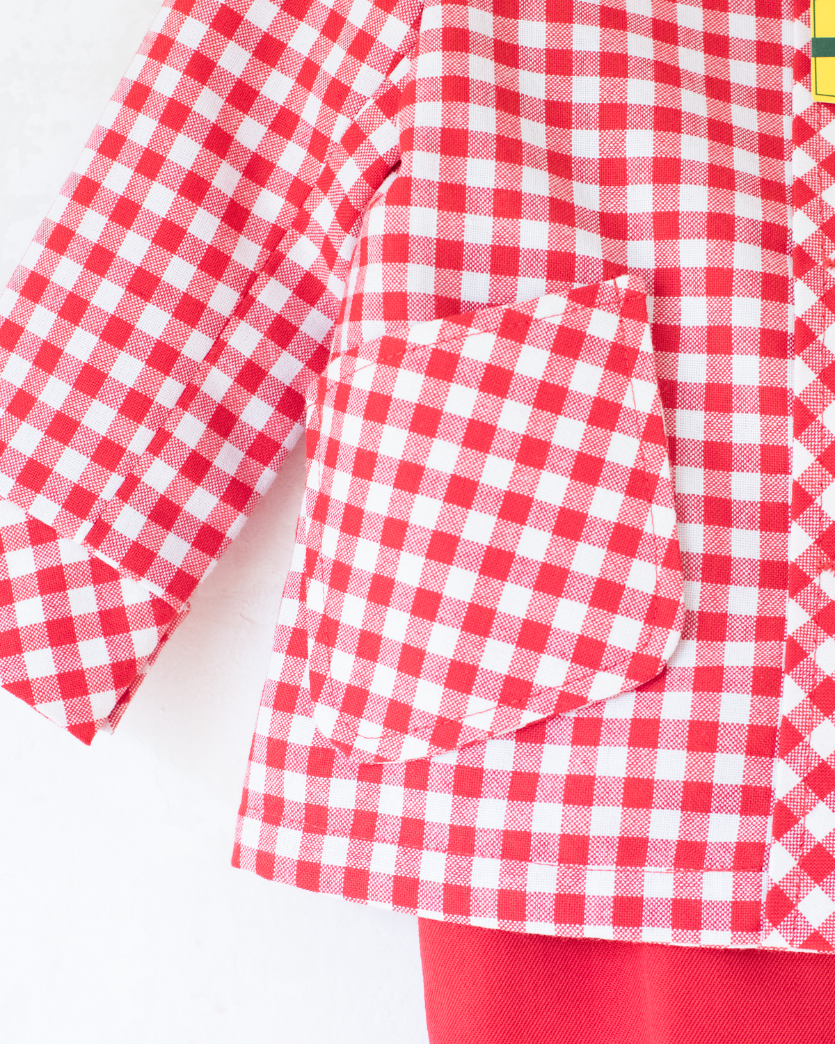 Red and Checkered Jacket and Pants | French Deadstock | 3-4 Years