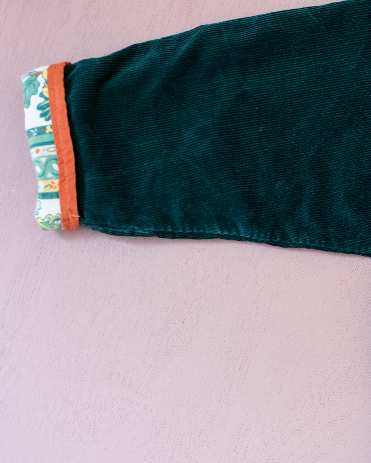 Reversible jacket with leaves, acorns and corduroy | 5-6 years