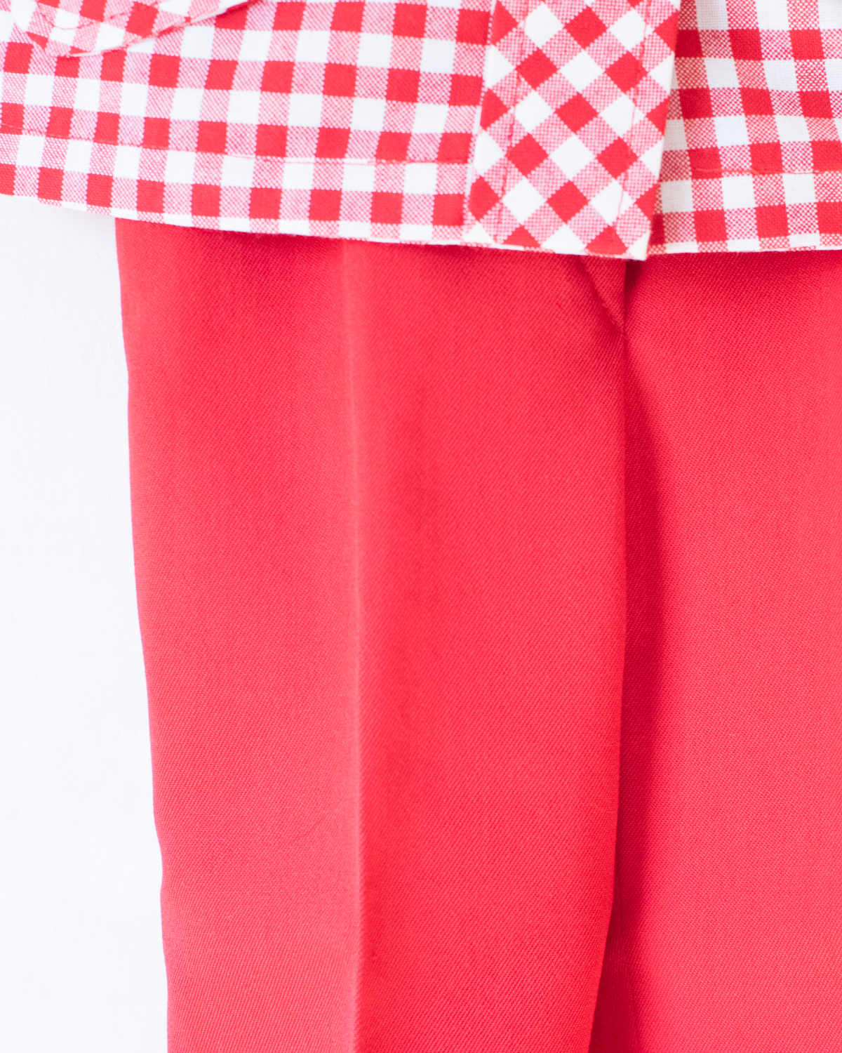 Red and Checkered Jacket and Pants | French Deadstock | 3-4 Years
