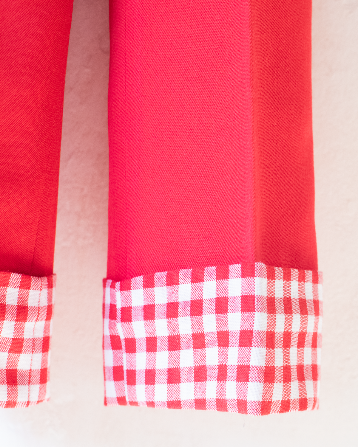 Red and Checkered Jacket and Pants | French Deadstock | 3-4 Years