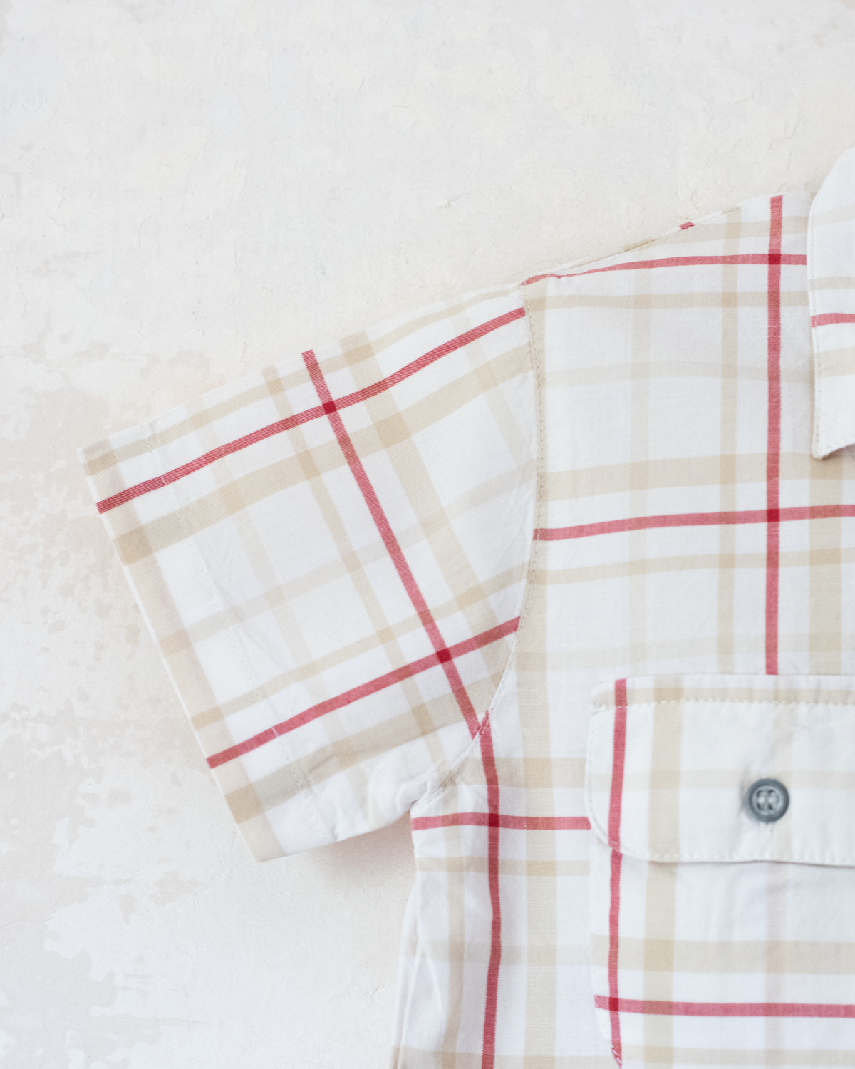 Plaid button-down shirt with King Bebar embroidery | 3-4 years
