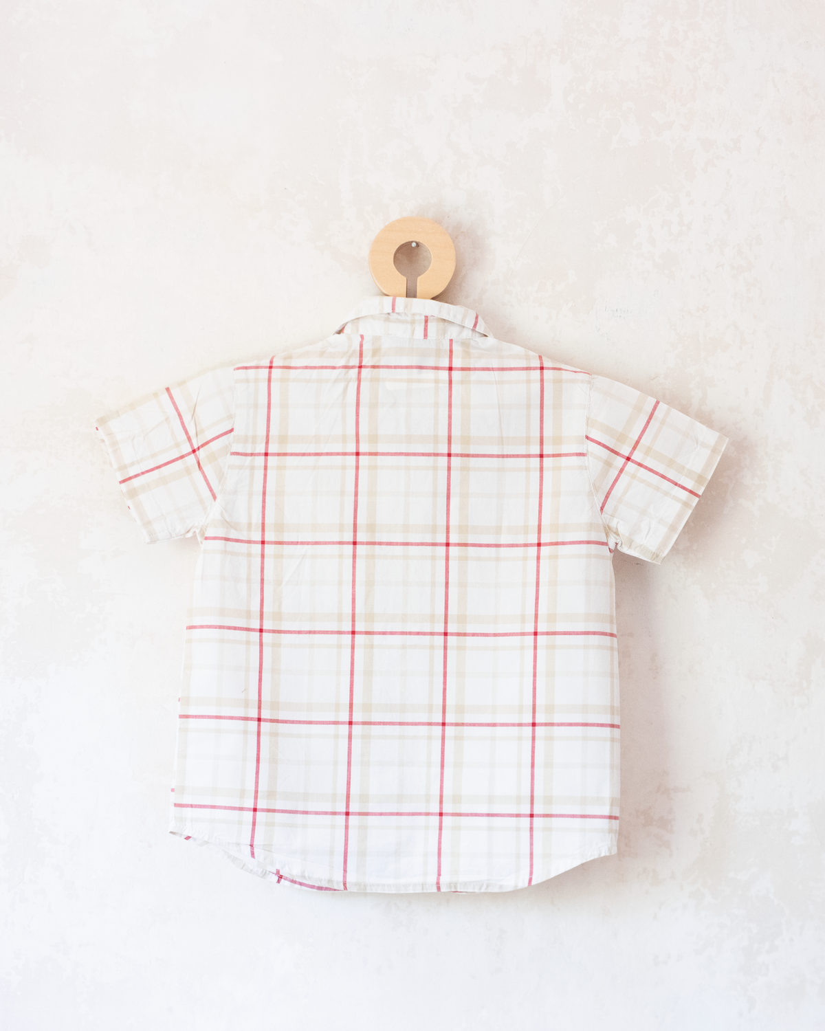 Plaid button-down shirt with King Bebar embroidery | 3-4 years
