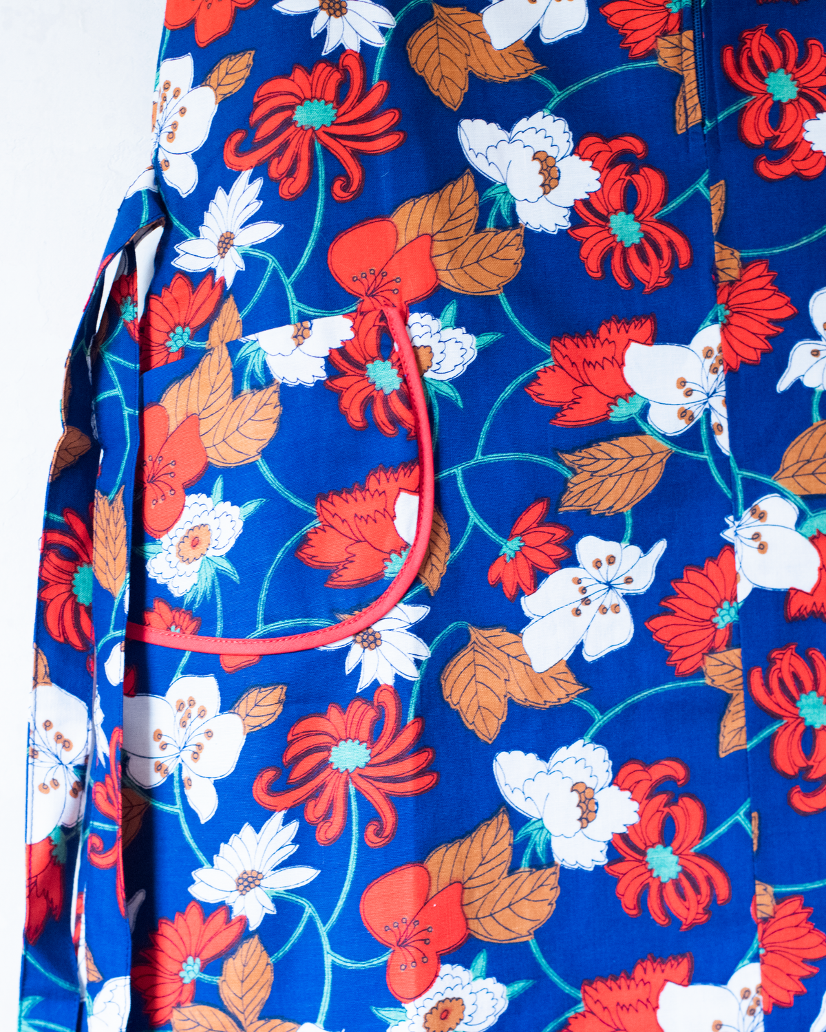 Blue Floral Dress | French Deadstock from the Seventies | 8-9 Years