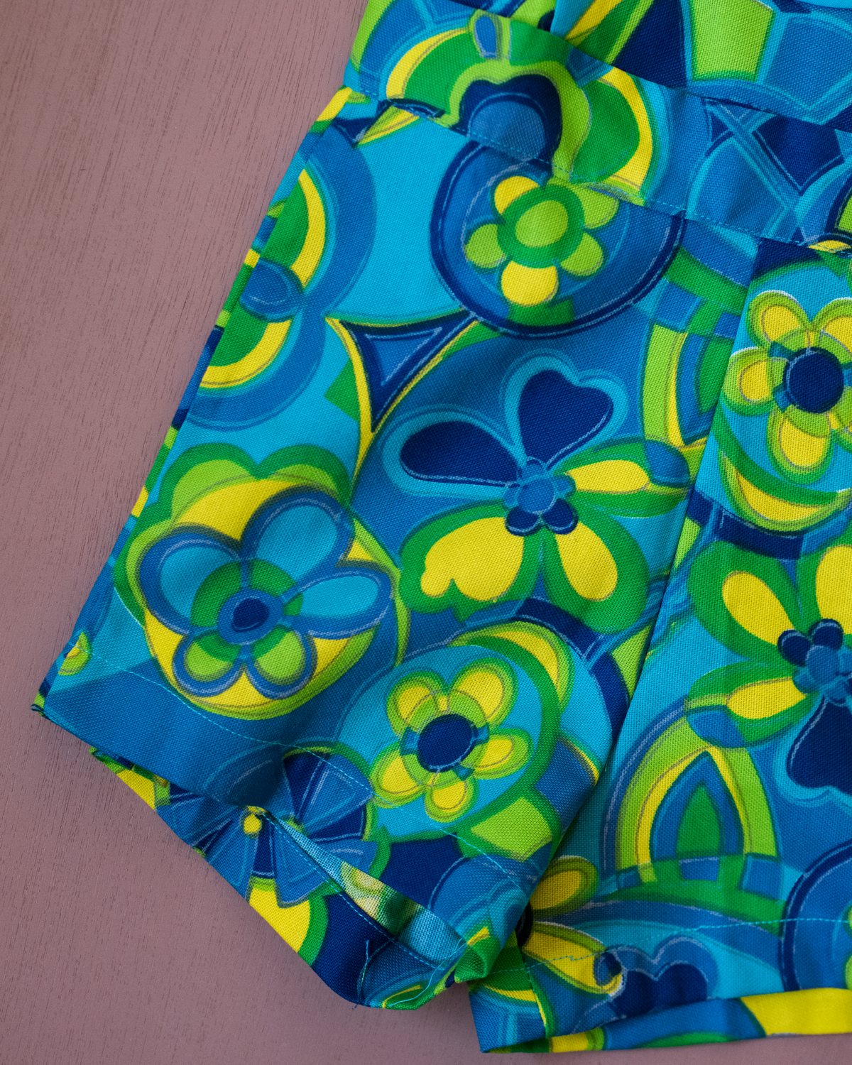 Colorful overalls in shades of turquoise and yellow | Dead stock from the seventies | 7-8 years
