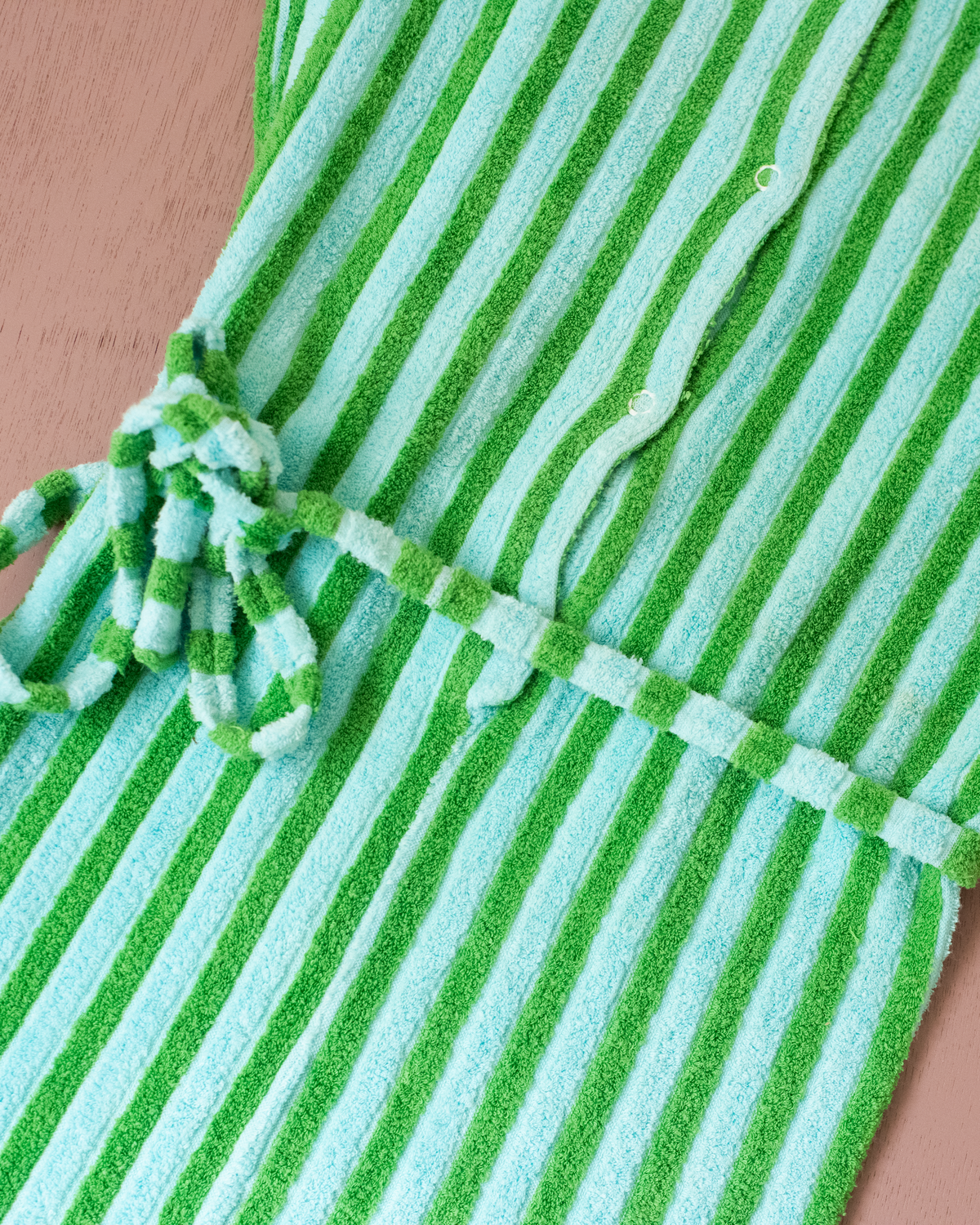 Towelling striped short romper | 8-9 years