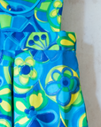 אוברול צבעוני בגווני טורקיז וצהוב | דד סטוק מהסבנטיז | 7-8 שנים
