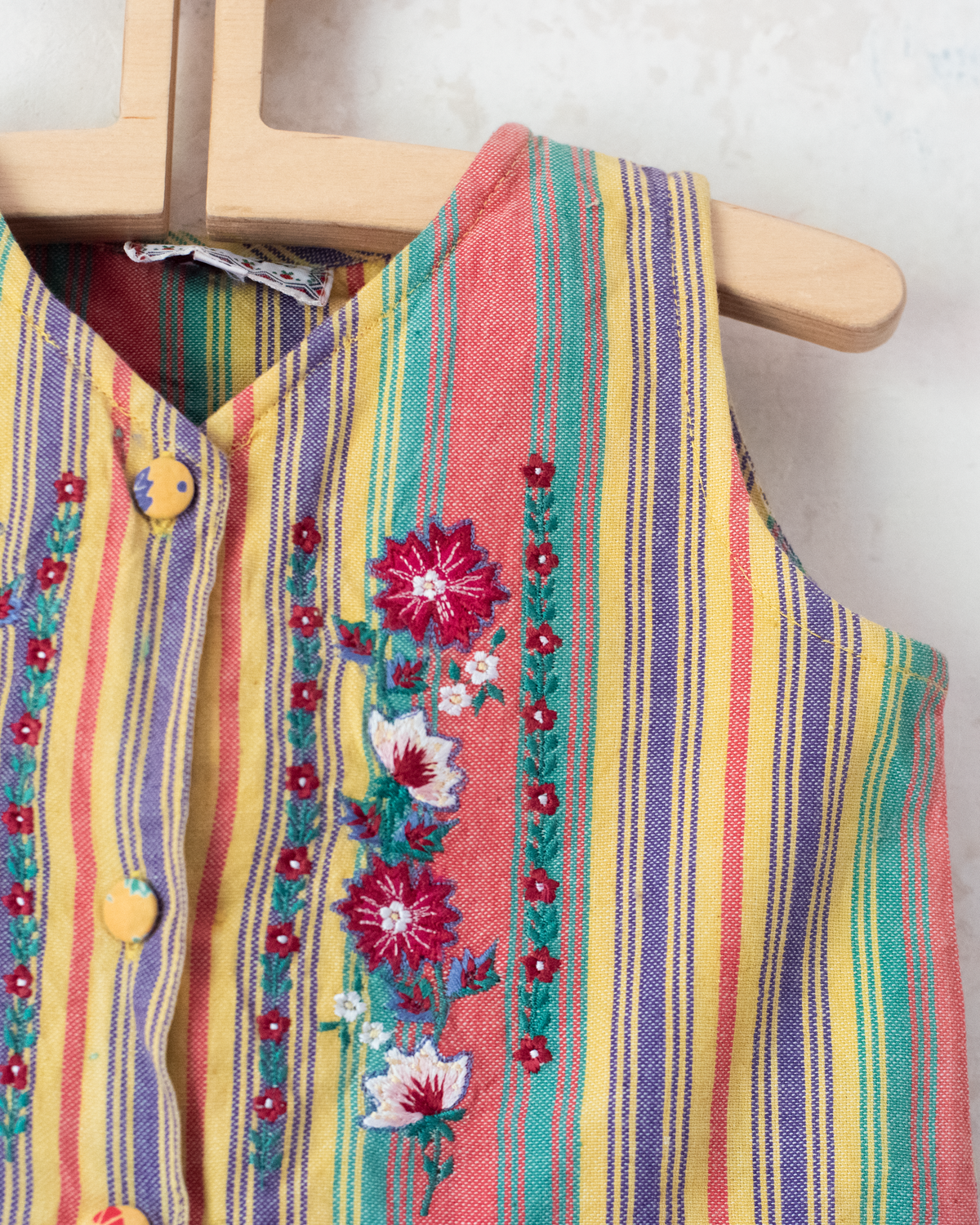 Cardigan with stripes and embroidered flowers | French dead stock | 9-12 months