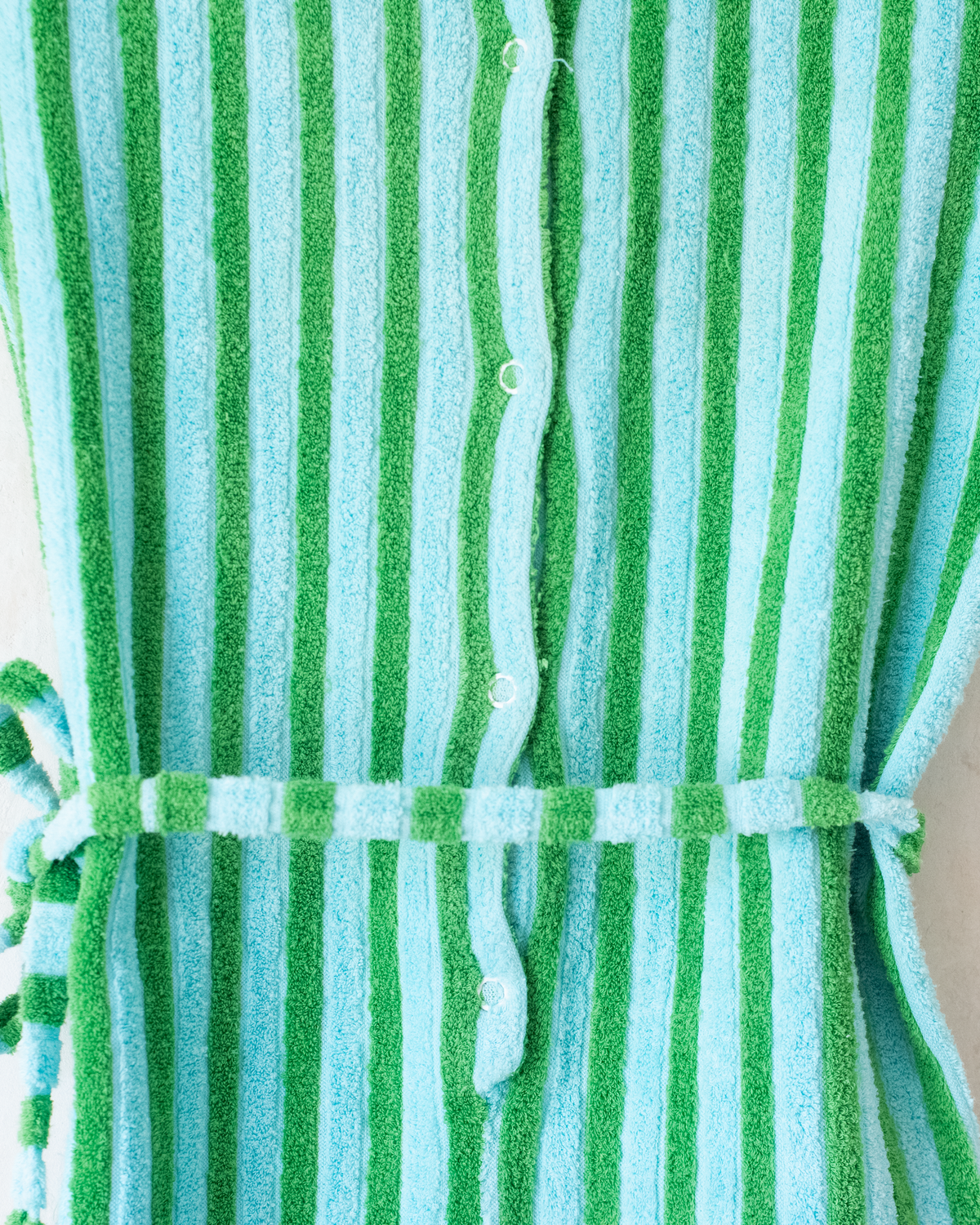 Towelling striped short romper | 8-9 years